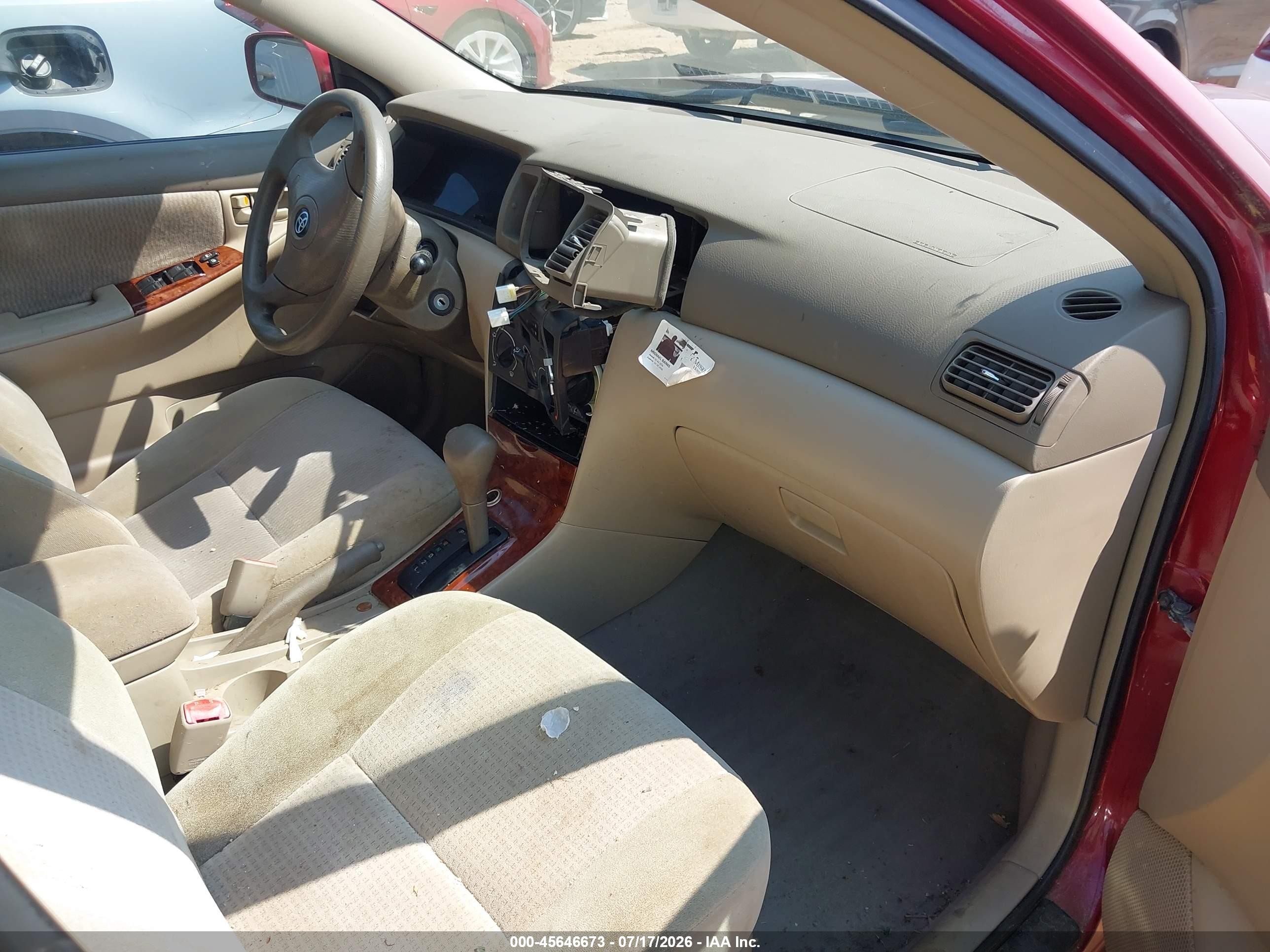 2005 Toyota Corolla Le Burgundy vin: 2T1BR32E65C501660