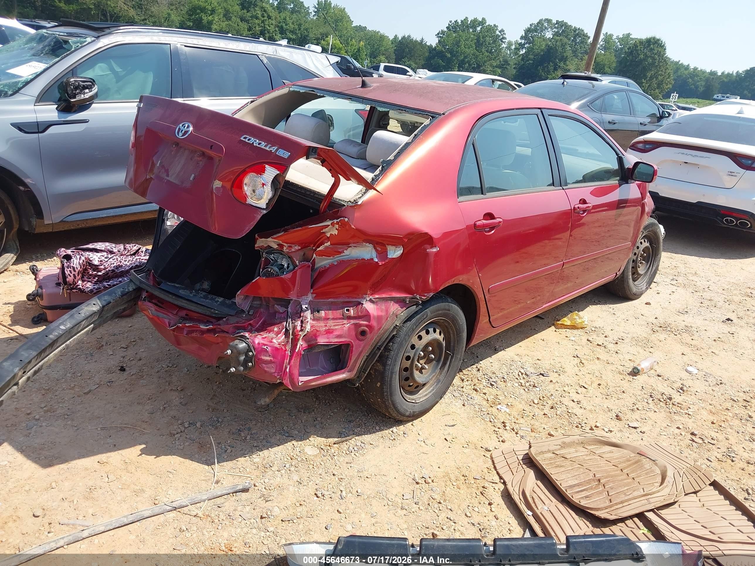 2005 Toyota Corolla Le Burgundy vin: 2T1BR32E65C501660