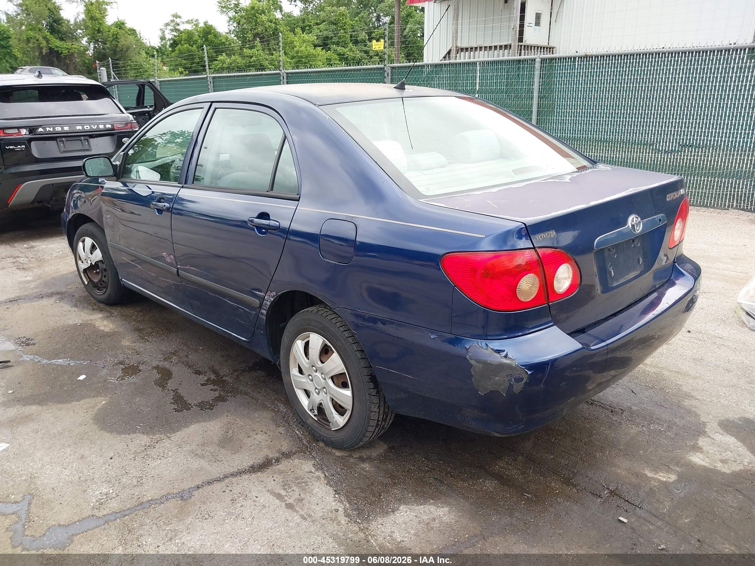 2006 Toyota Corolla Ce Blue vin: 2T1BR32E66C584038