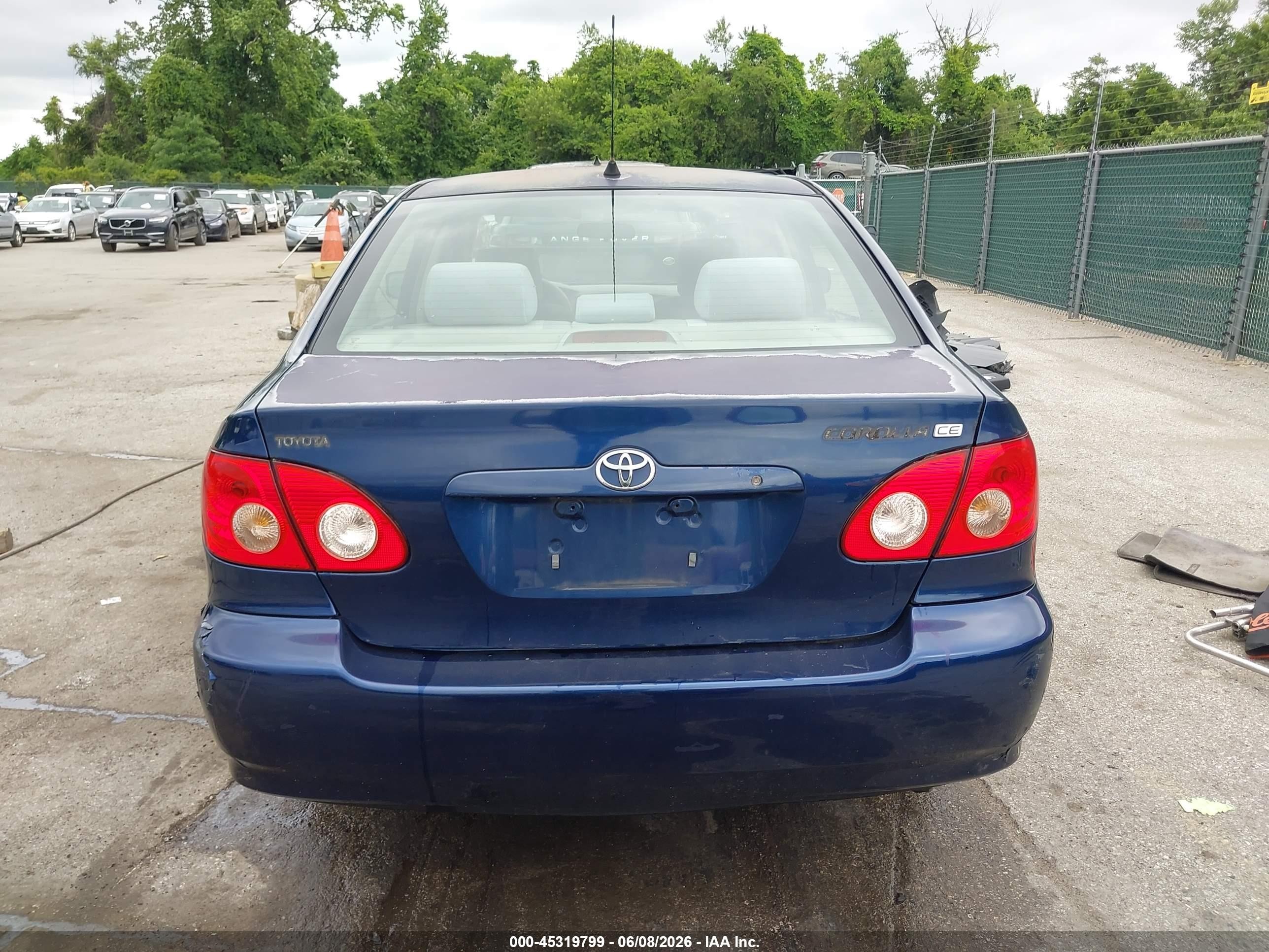 2006 Toyota Corolla Ce Blue vin: 2T1BR32E66C584038