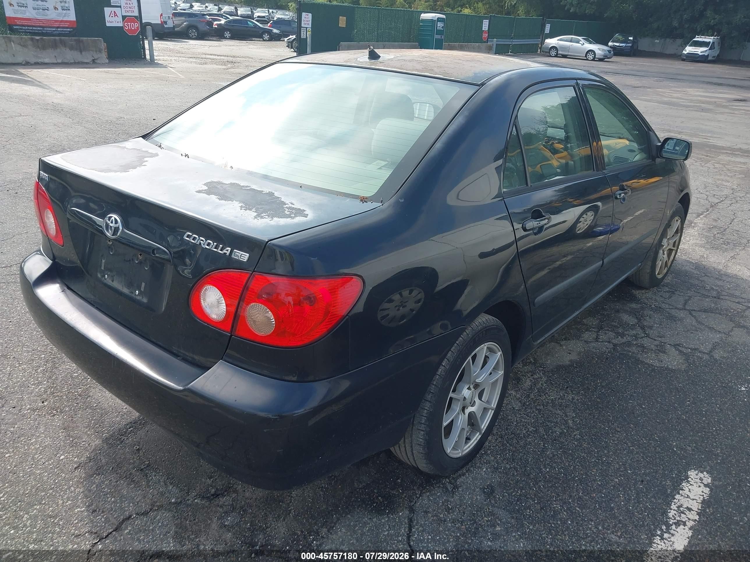 2006 Toyota Corolla Ce Black vin: 2T1BR32E66C620892