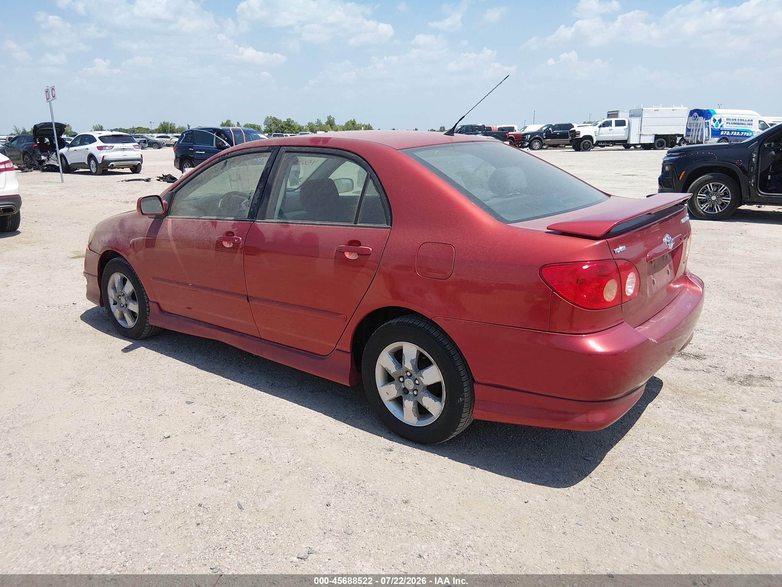 2006 Toyota Corolla S Red vin: 2T1BR32E66C630631
