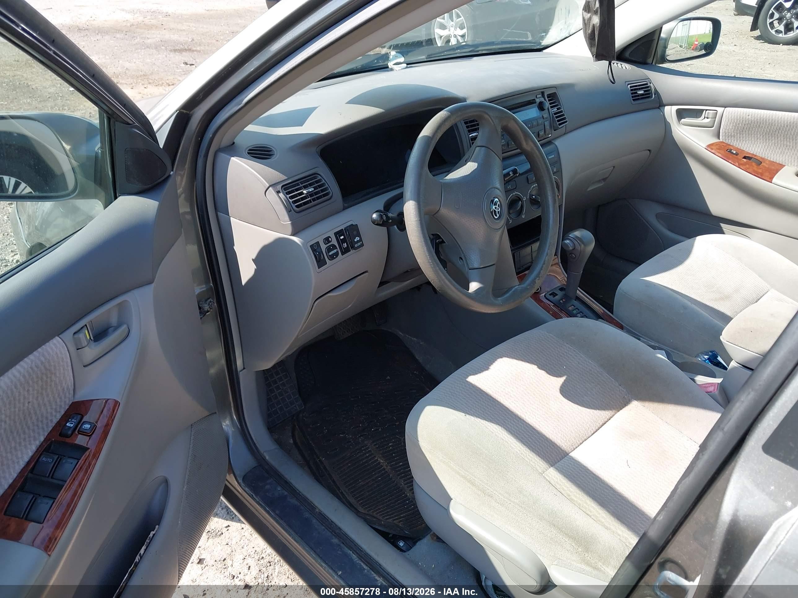 2006 Toyota Corolla Le Gray vin: 2T1BR32E66C692594