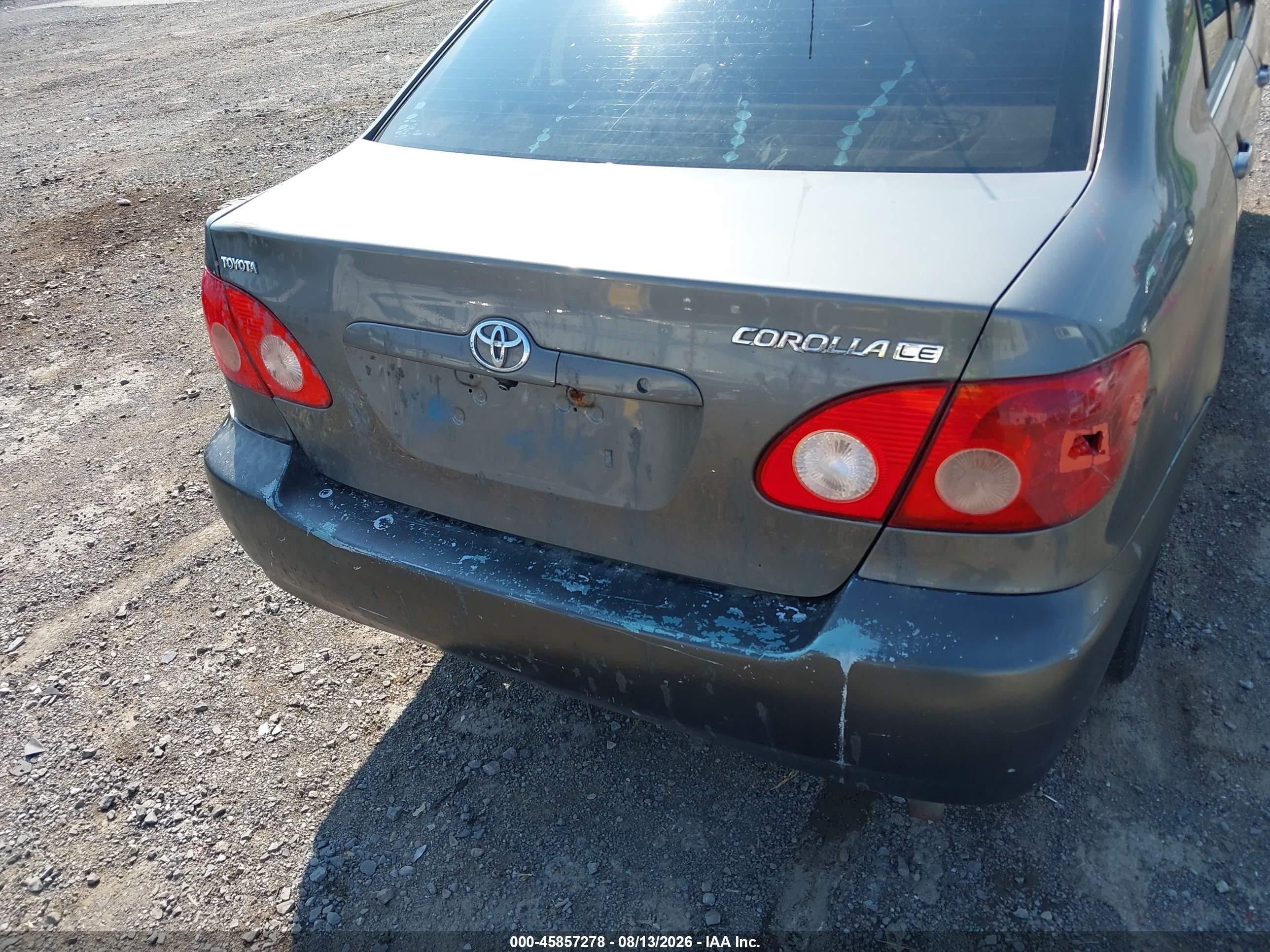2006 Toyota Corolla Le Gray vin: 2T1BR32E66C692594