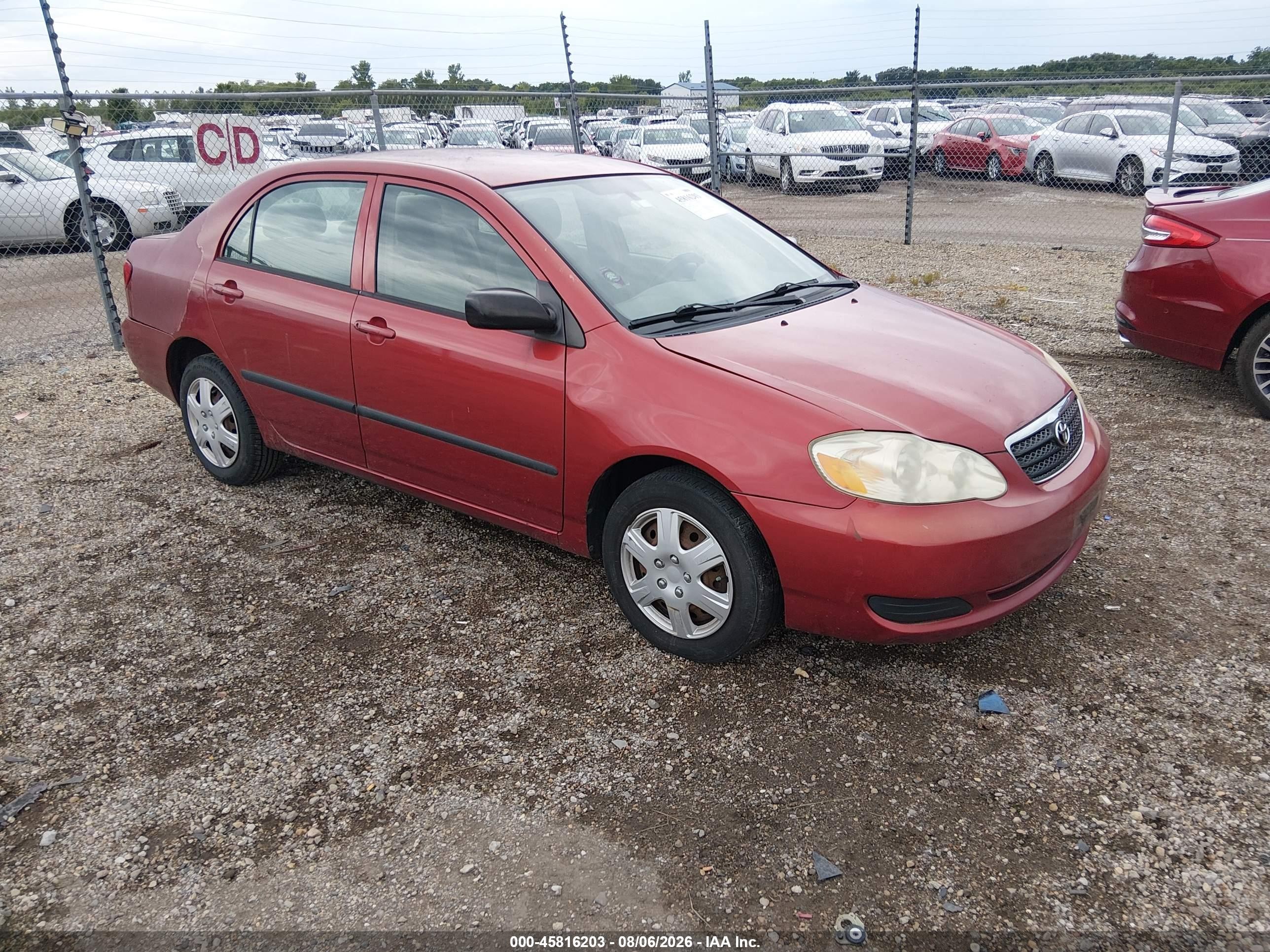 2006 Toyota Corolla Ce Красный vin: 2T1BR32E66C700080
