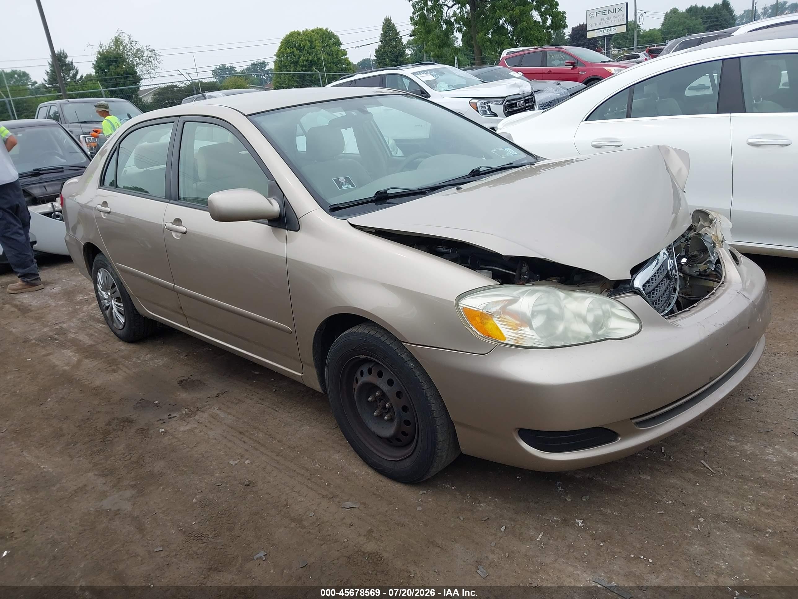 2007 Toyota Corolla Le Gold vin: 2T1BR32E67C741438