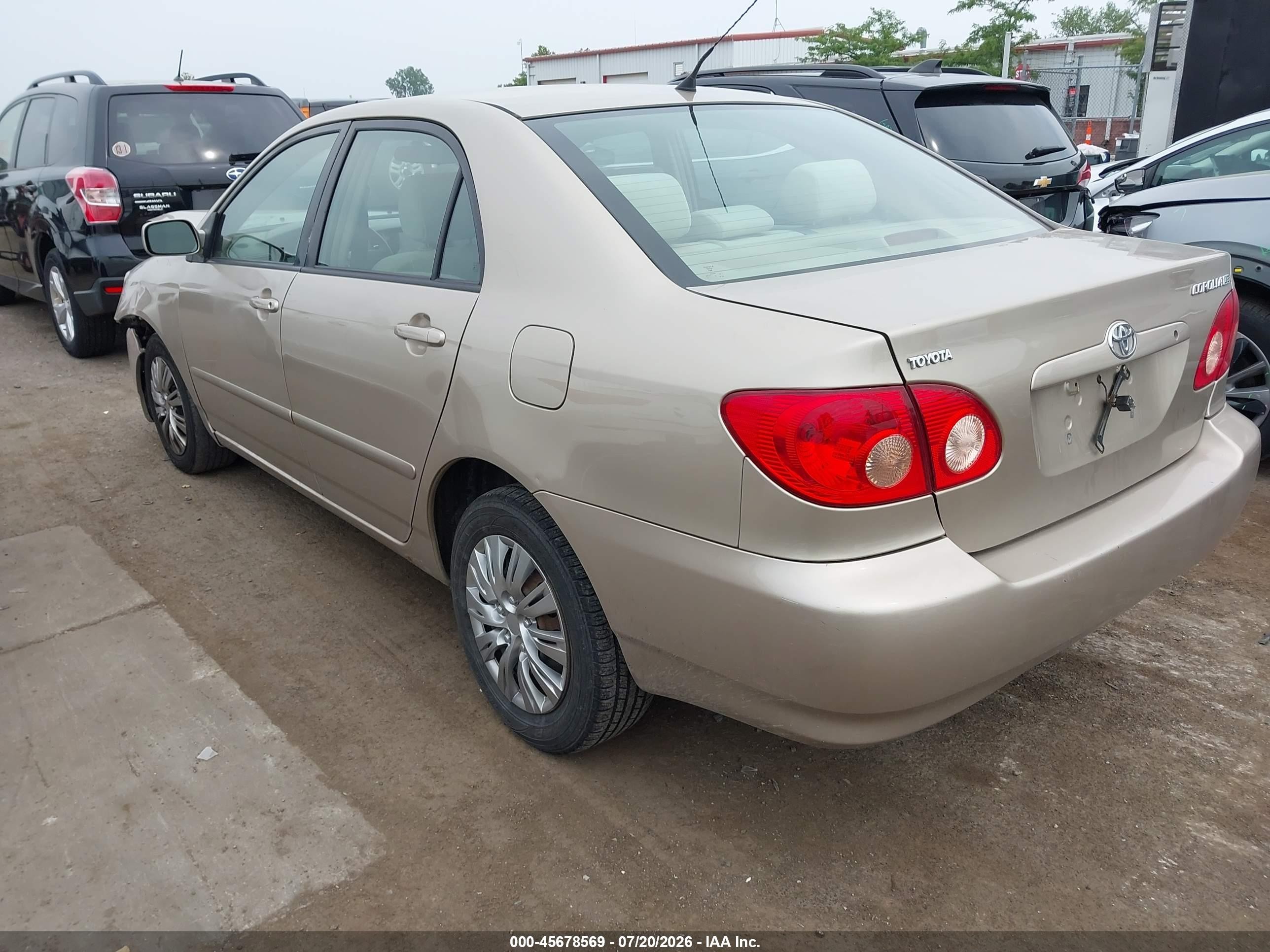 2007 Toyota Corolla Le Gold vin: 2T1BR32E67C741438