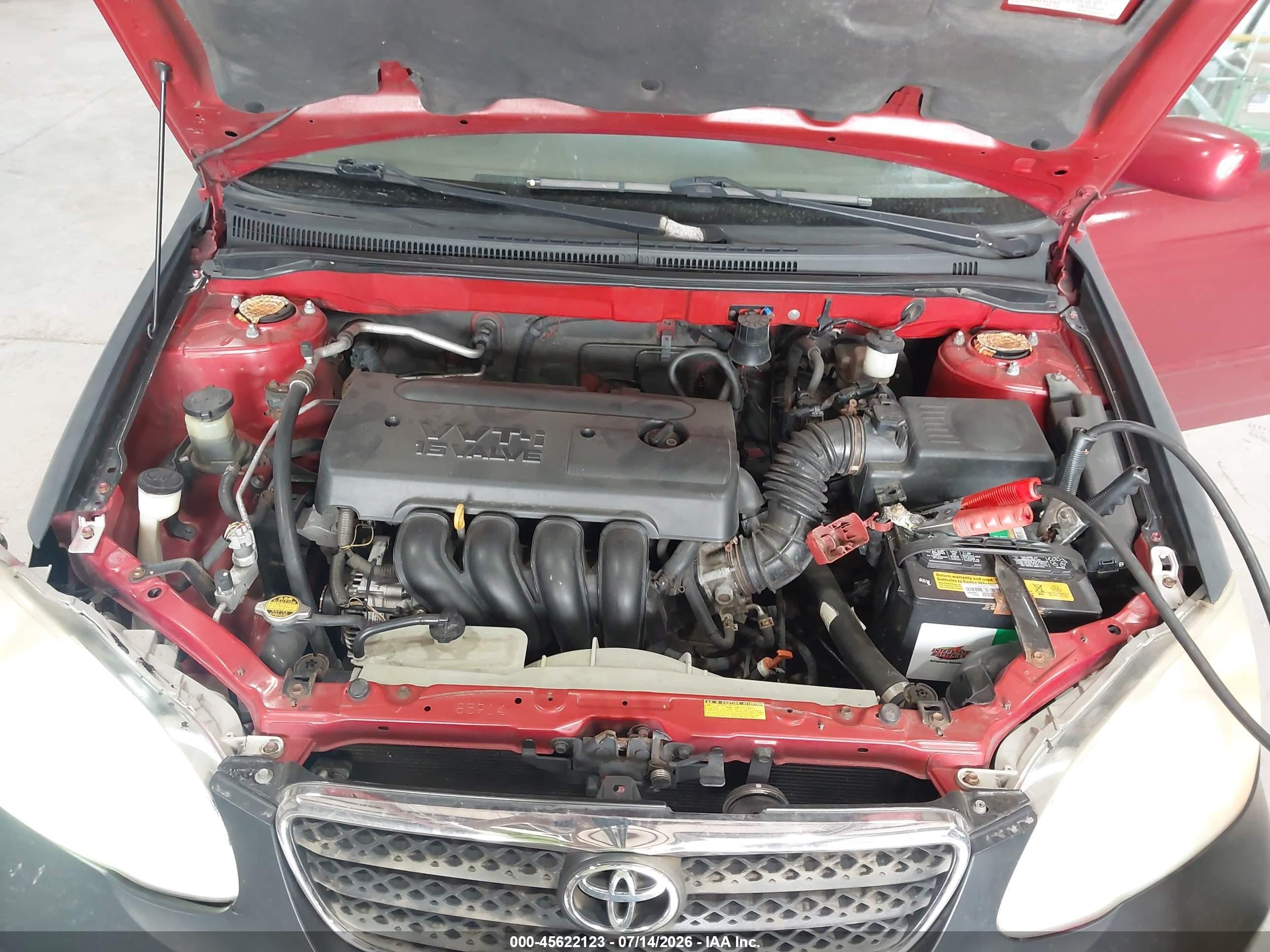 2007 Toyota Corolla Le Red vin: 2T1BR32E67C742220