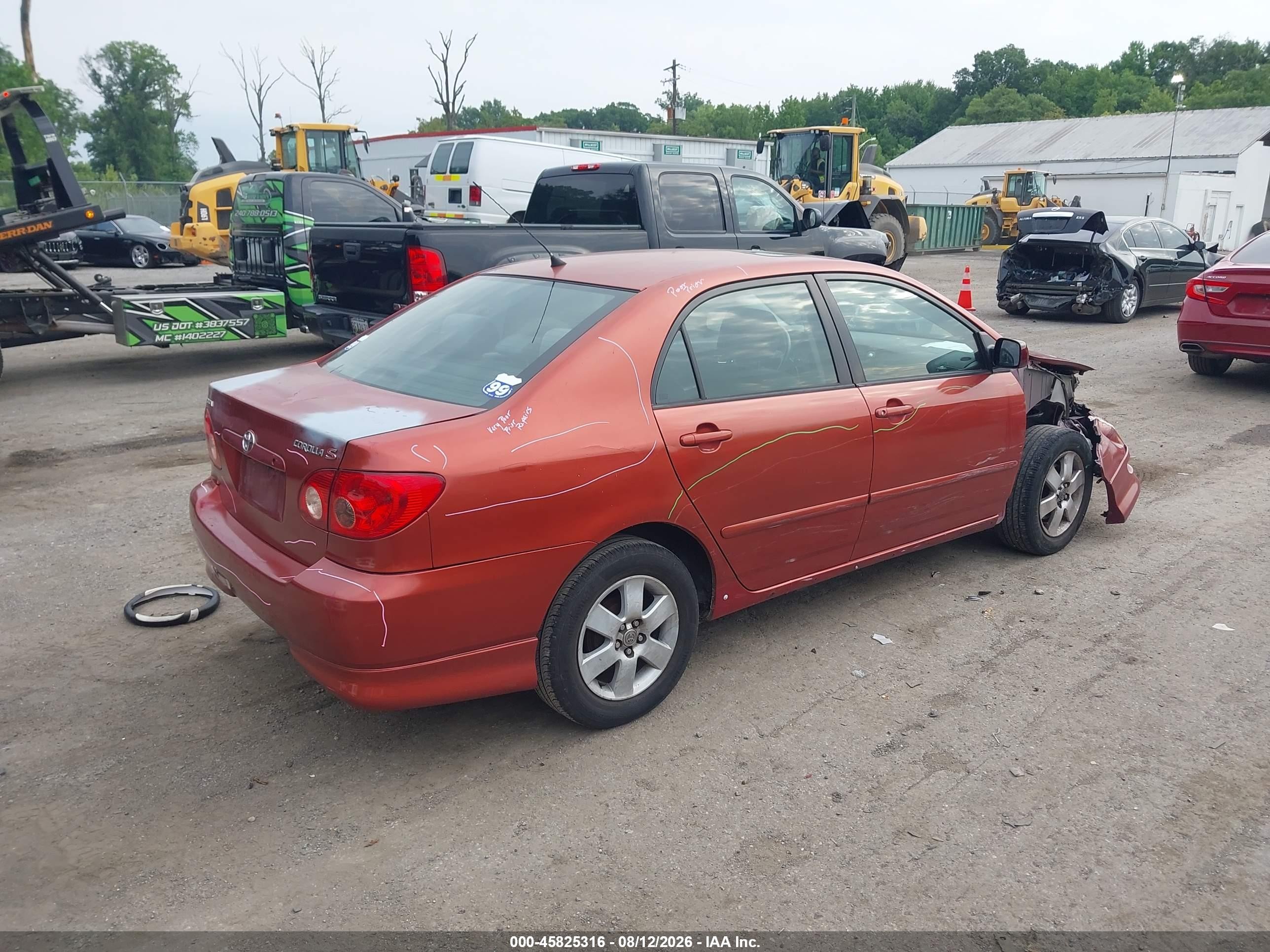 2007 Toyota Corolla S Orange vin: 2T1BR32E67C748373