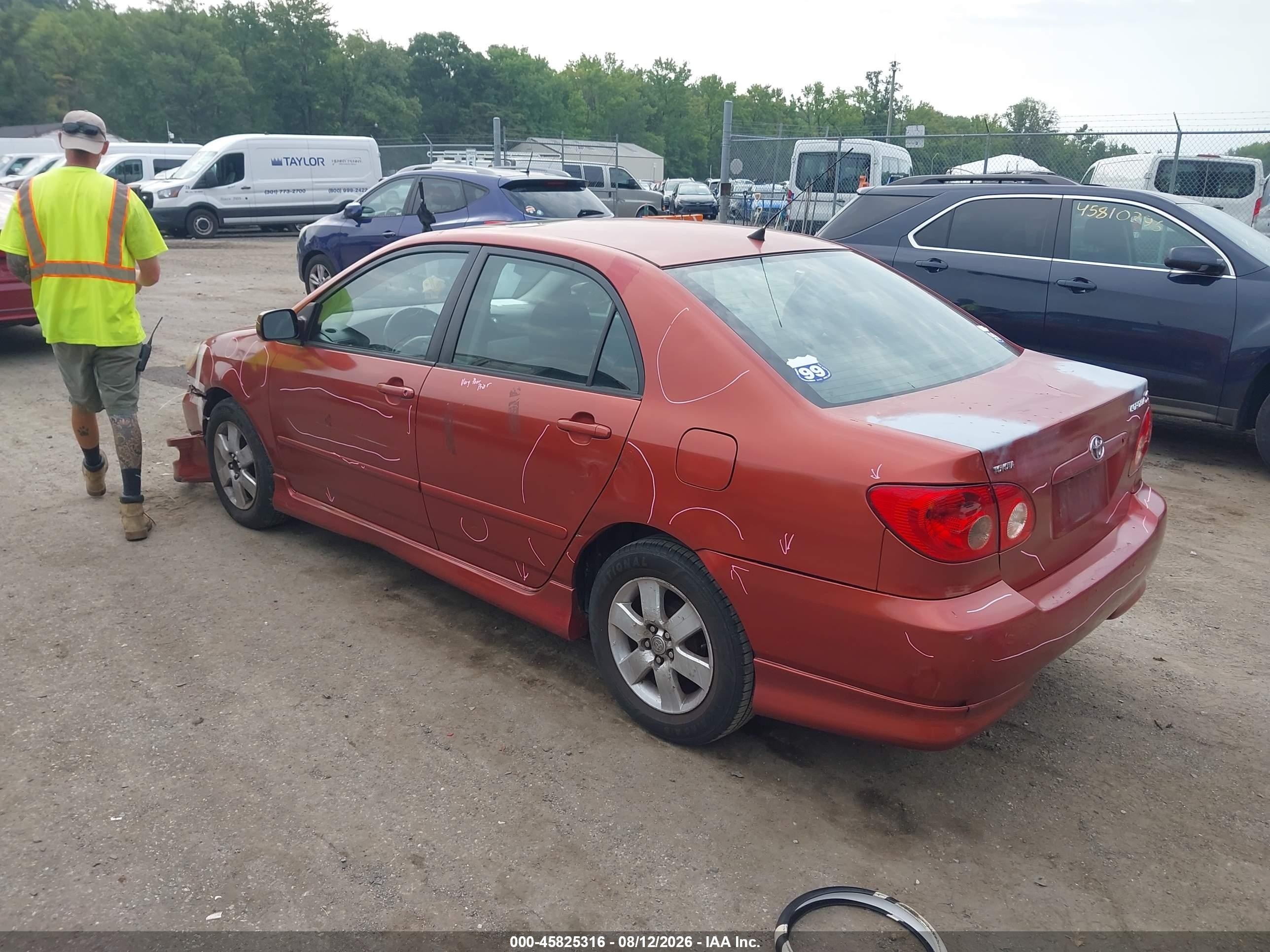 2007 Toyota Corolla S Orange vin: 2T1BR32E67C748373