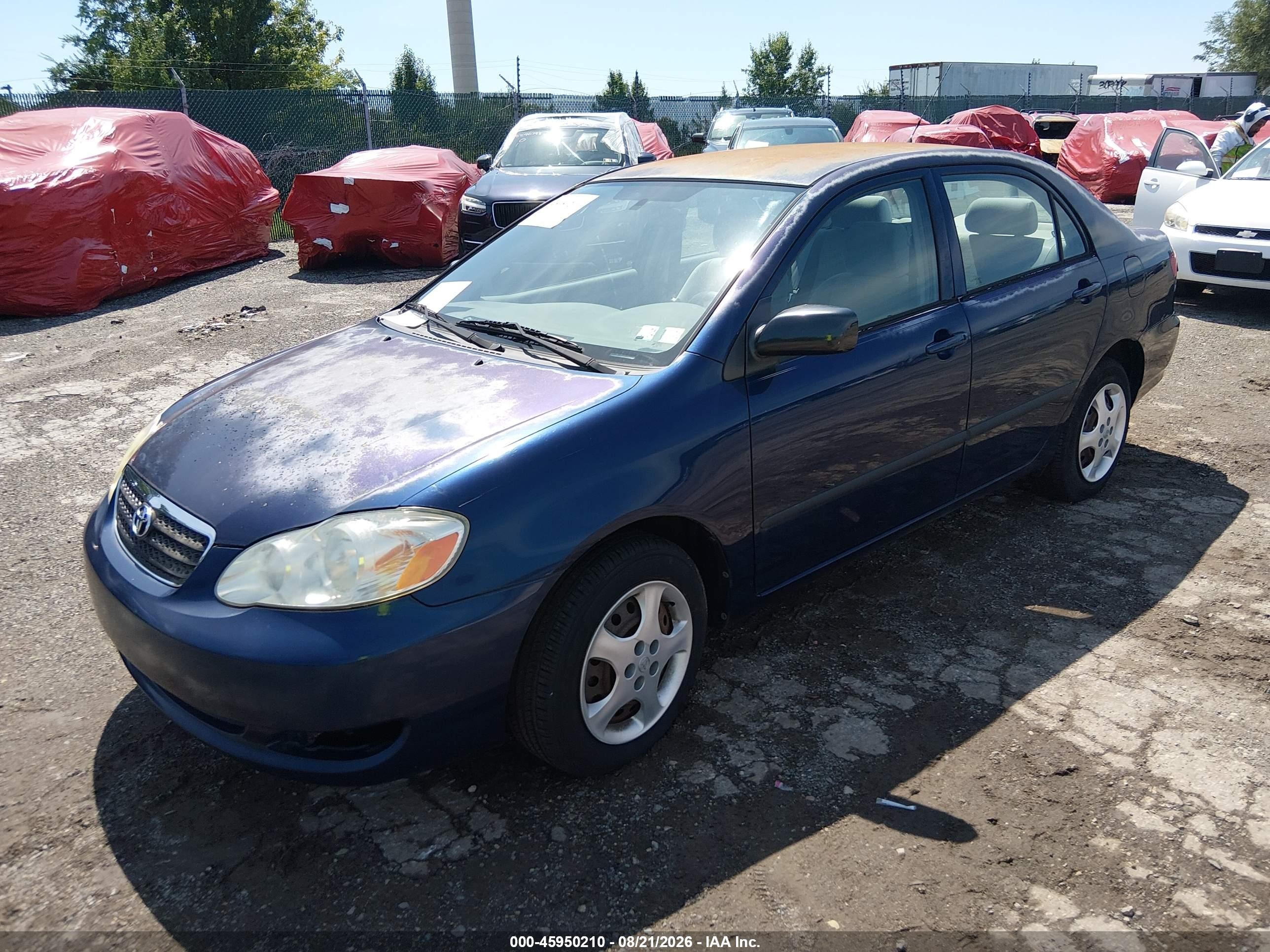 2007 Toyota Corolla Ce Blue vin: 2T1BR32E67C785410
