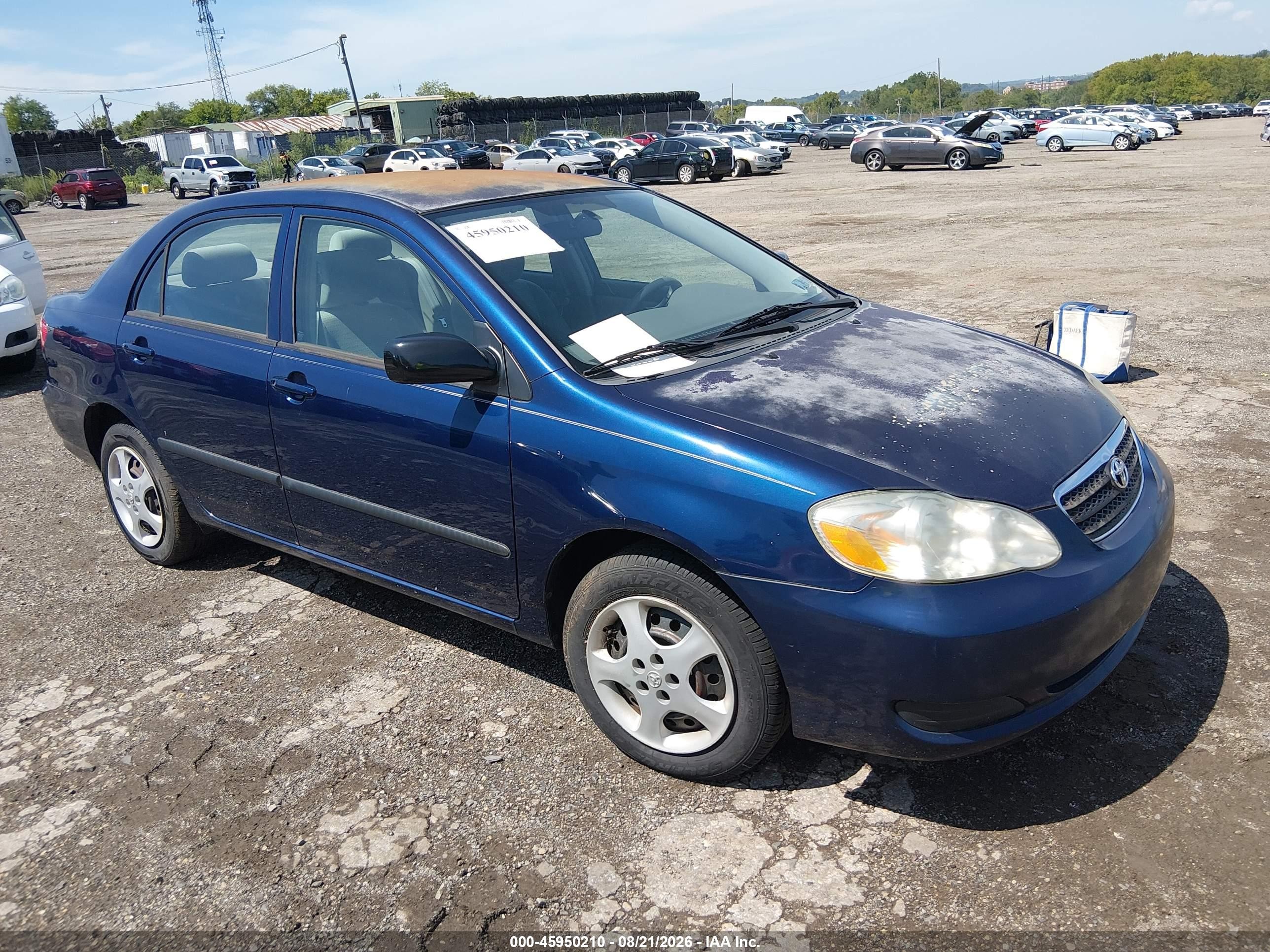 2007 Toyota Corolla Ce Blue vin: 2T1BR32E67C785410