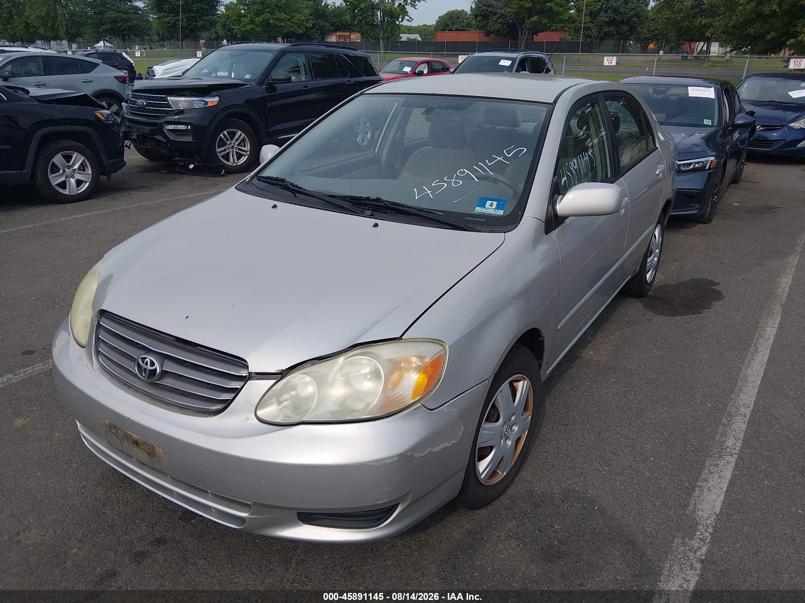 2003 Toyota Corolla Le Silver vin: 2T1BR32E73C024492