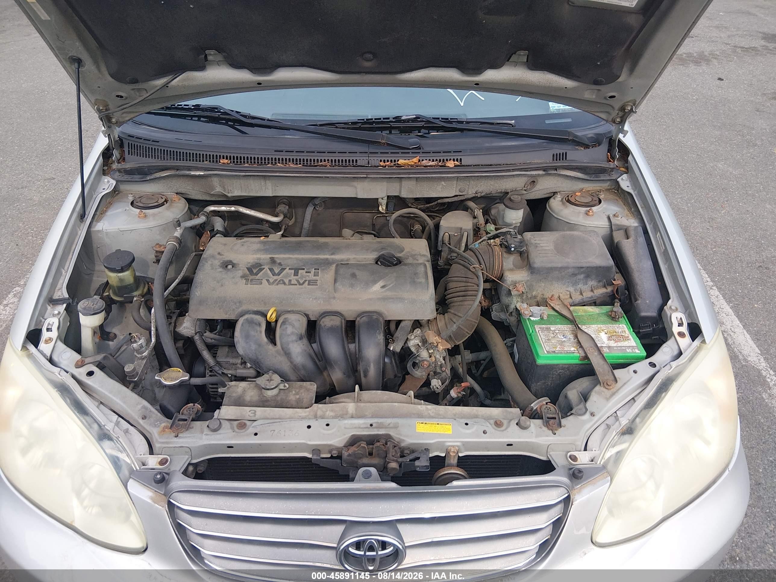 2003 Toyota Corolla Le Silver vin: 2T1BR32E73C024492