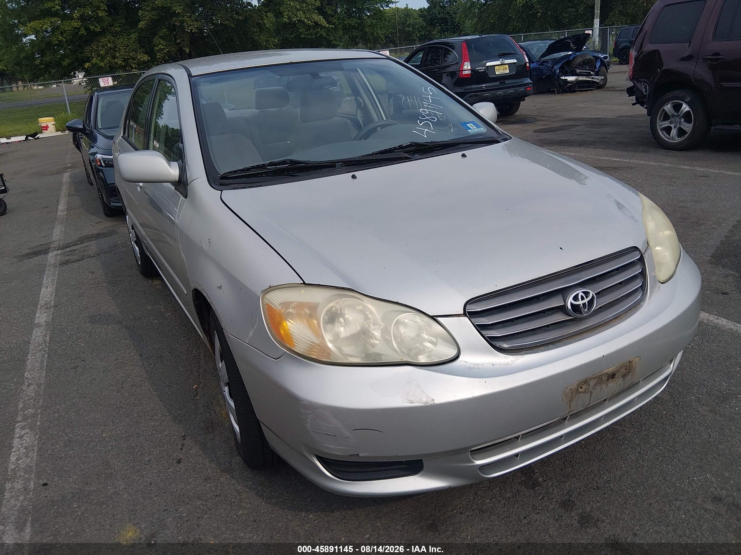 2003 Toyota Corolla Le Silver vin: 2T1BR32E73C024492