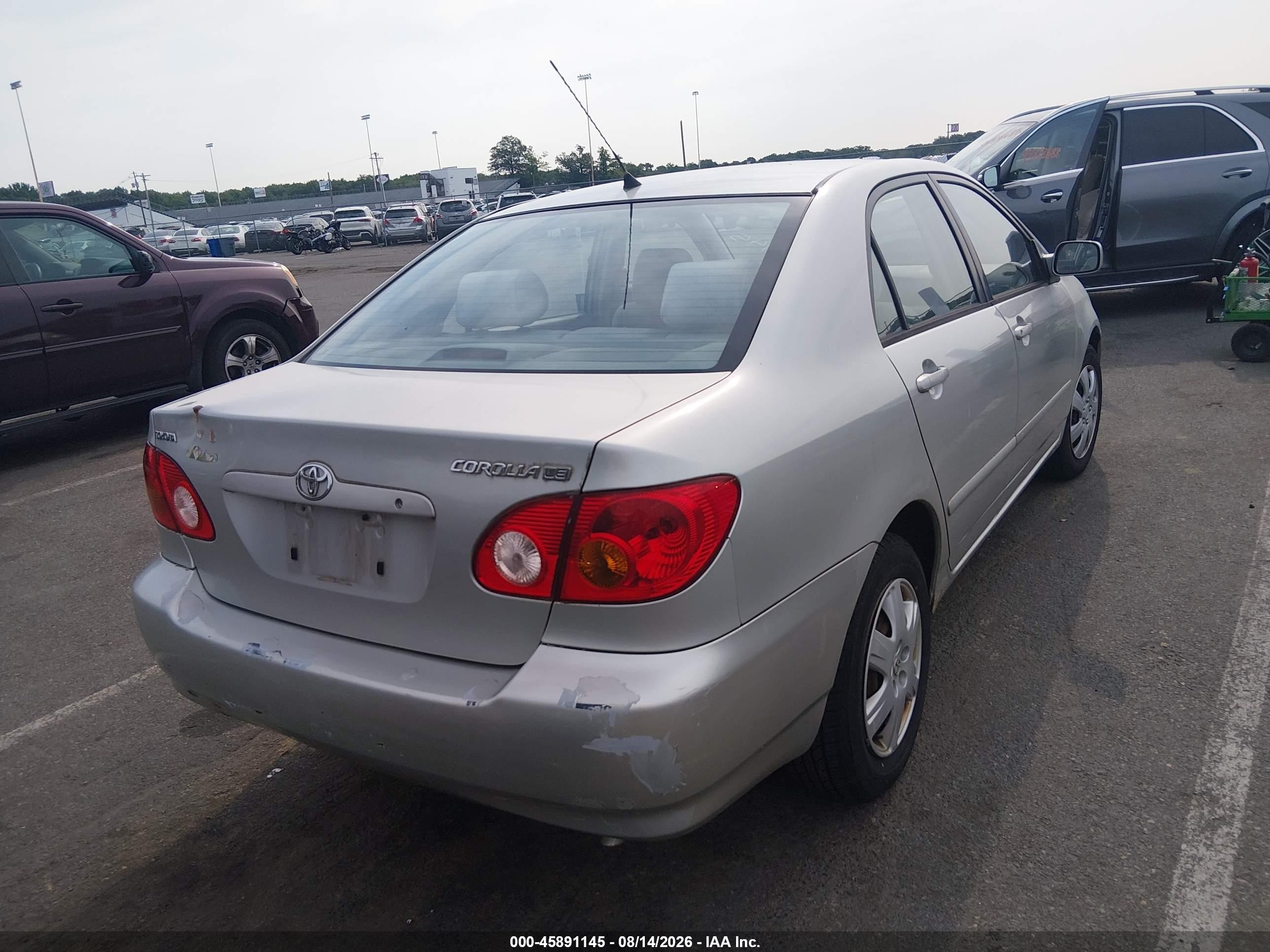 2003 Toyota Corolla Le Silver vin: 2T1BR32E73C024492