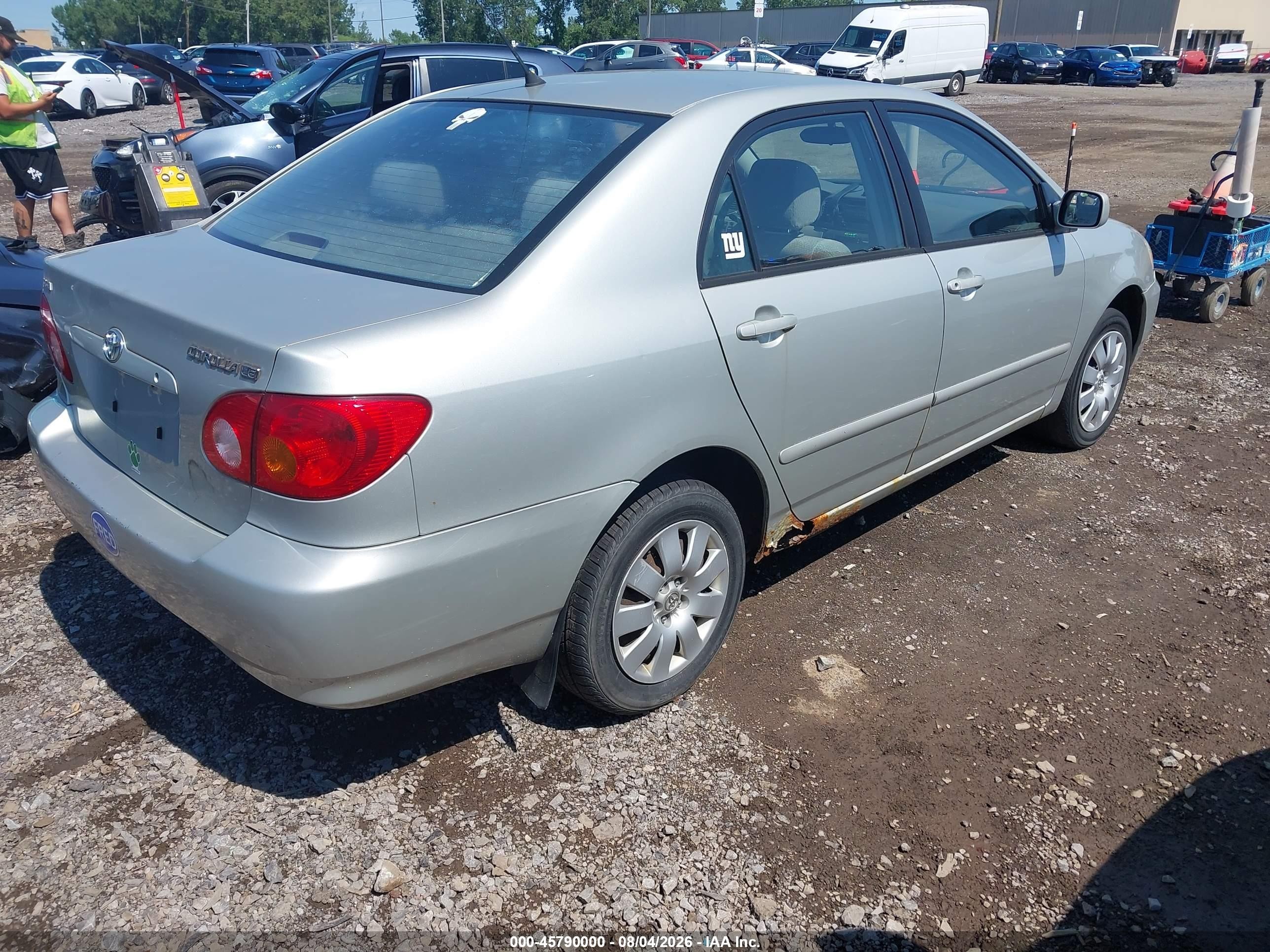 2003 Toyota Corolla Le Silver vin: 2T1BR32E73C065558