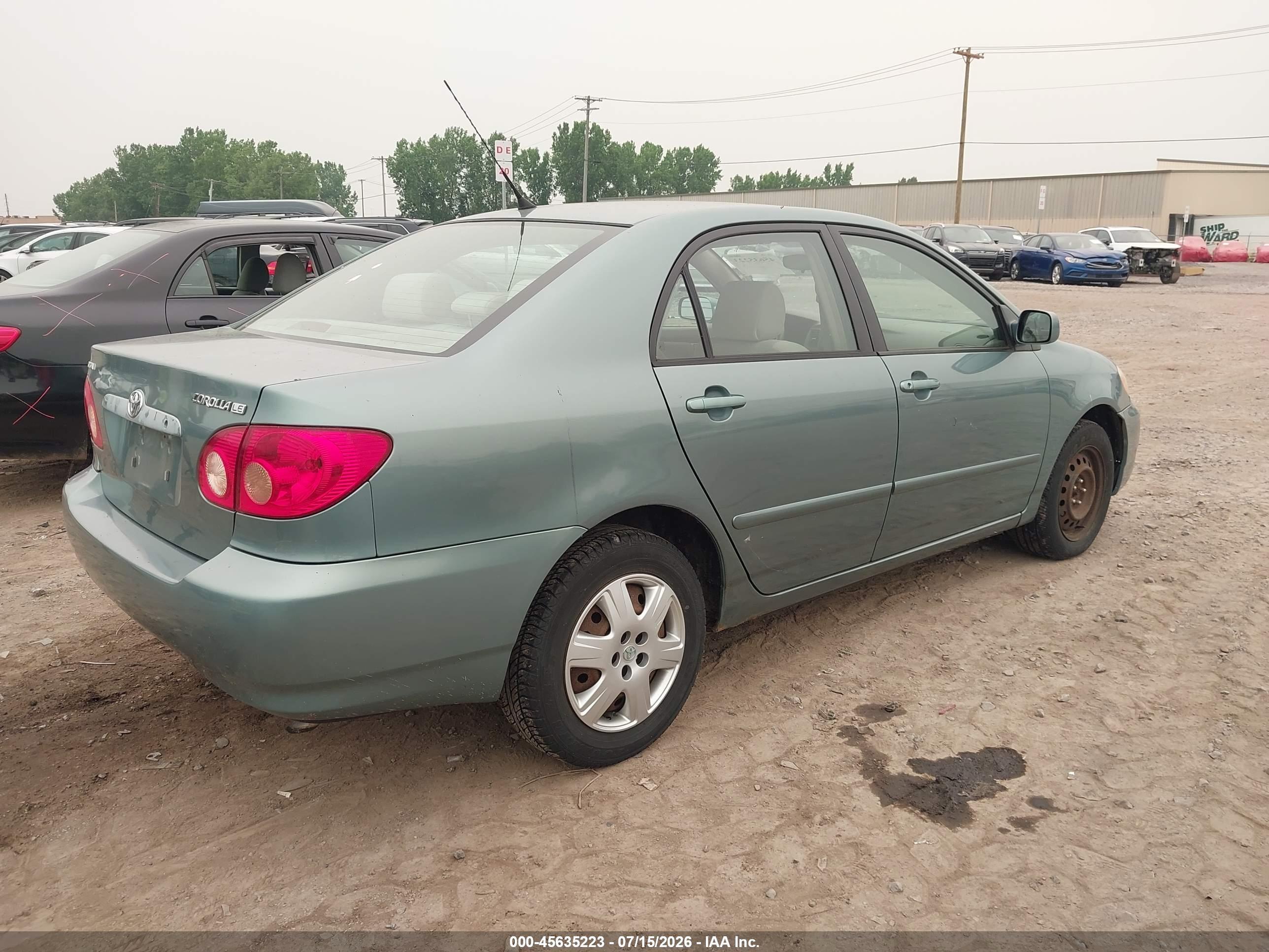 2006 Toyota Corolla Le Бирюзовый vin: 2T1BR32E76C589927
