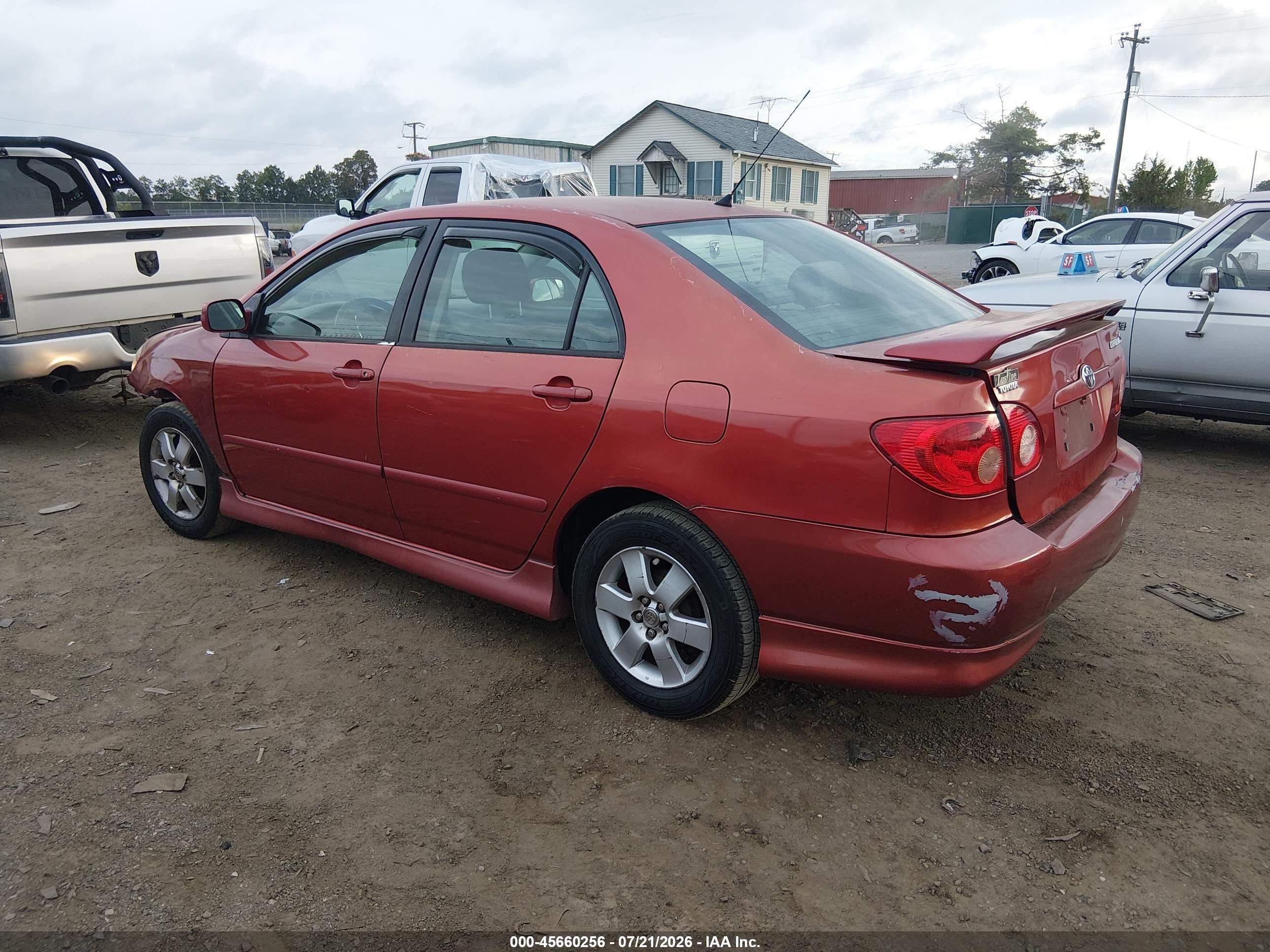 2006 Toyota Corolla S Красный vin: 2T1BR32E76C625499