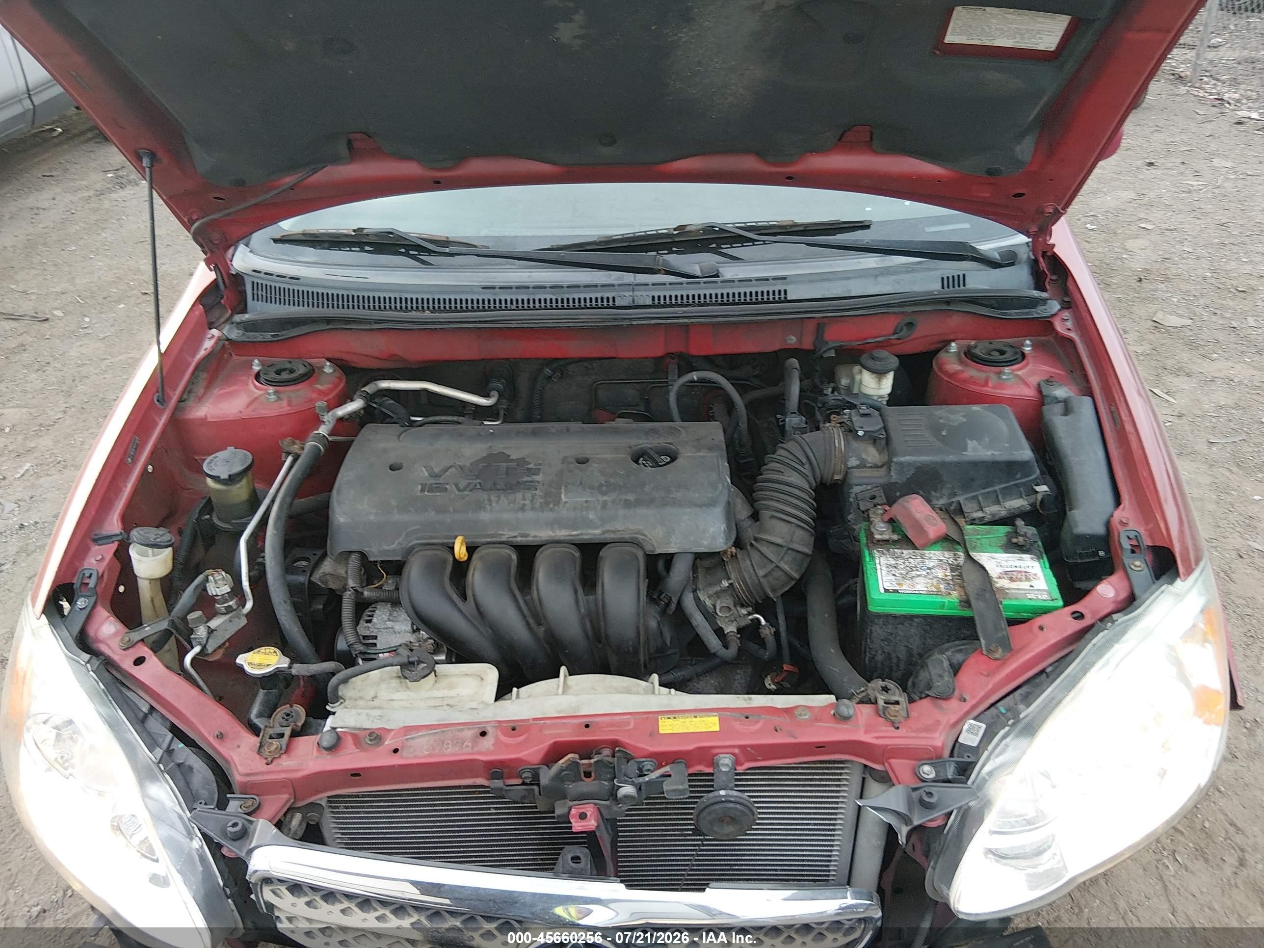 2006 Toyota Corolla S Красный vin: 2T1BR32E76C625499