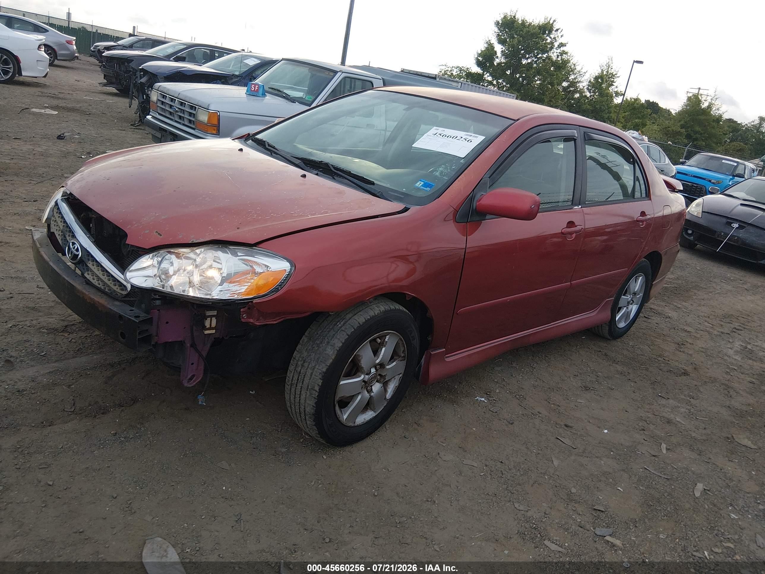 2006 Toyota Corolla S Красный vin: 2T1BR32E76C625499