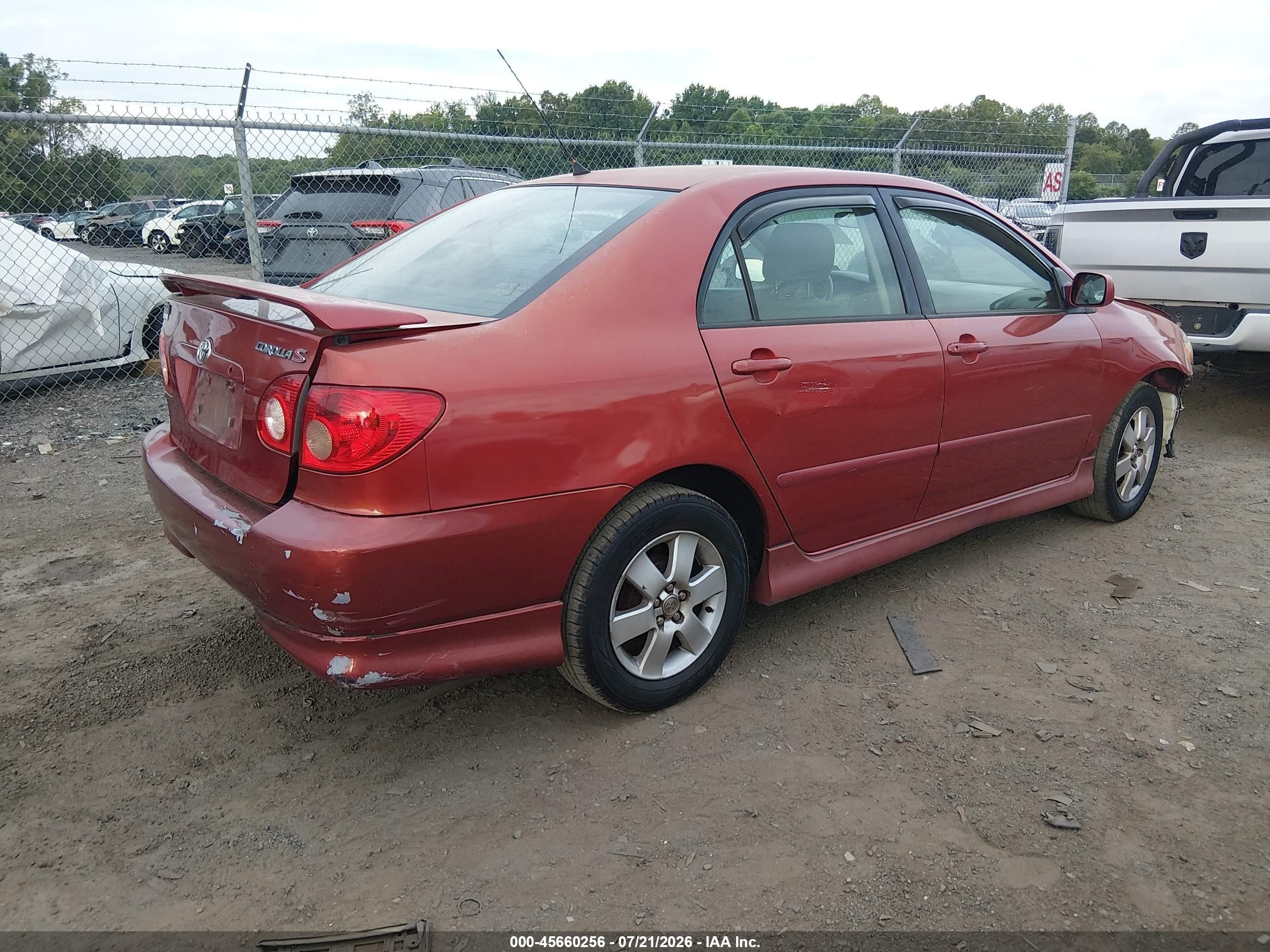 2006 Toyota Corolla S Красный vin: 2T1BR32E76C625499