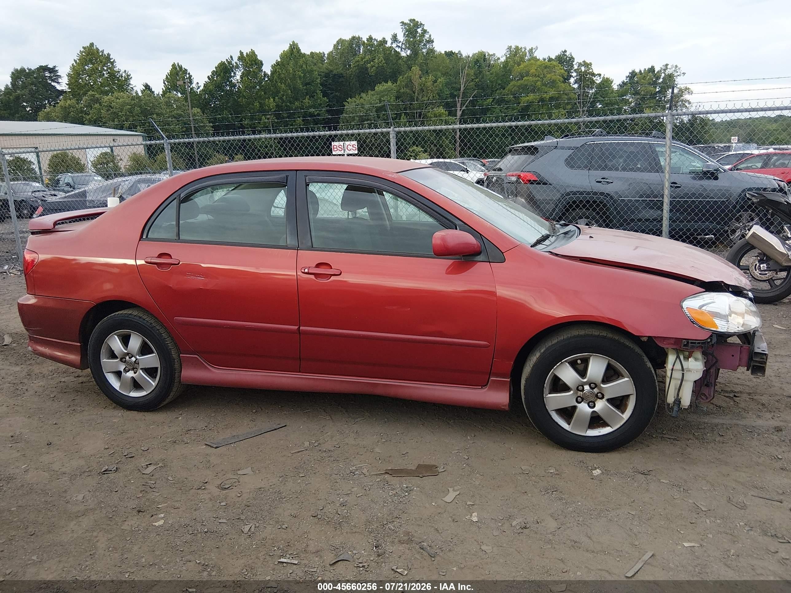 2006 Toyota Corolla S Красный vin: 2T1BR32E76C625499