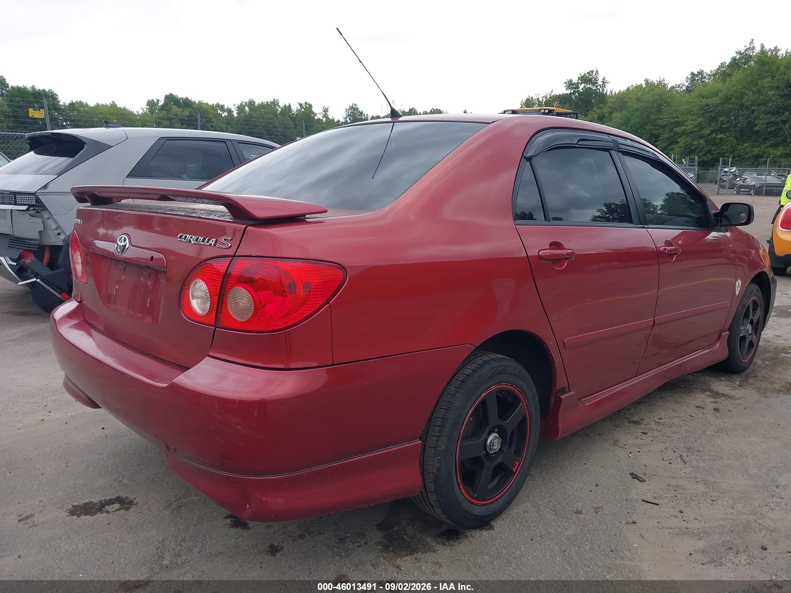 2006 Toyota Corolla S Red vin: 2T1BR32E76C639855