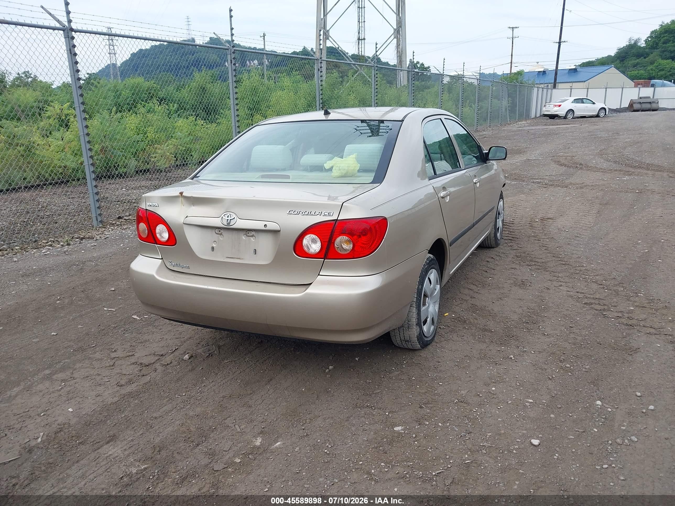 2006 Toyota Corolla Ce Cream vin: 2T1BR32E76C646840