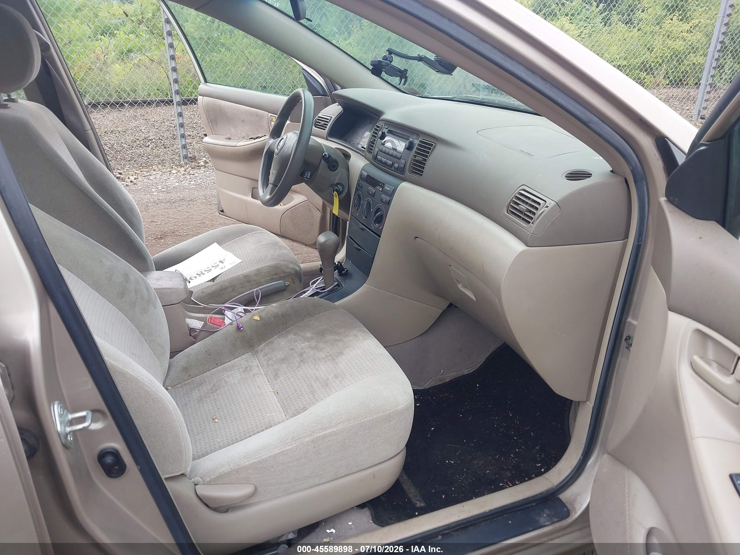 2006 Toyota Corolla Ce Cream vin: 2T1BR32E76C646840
