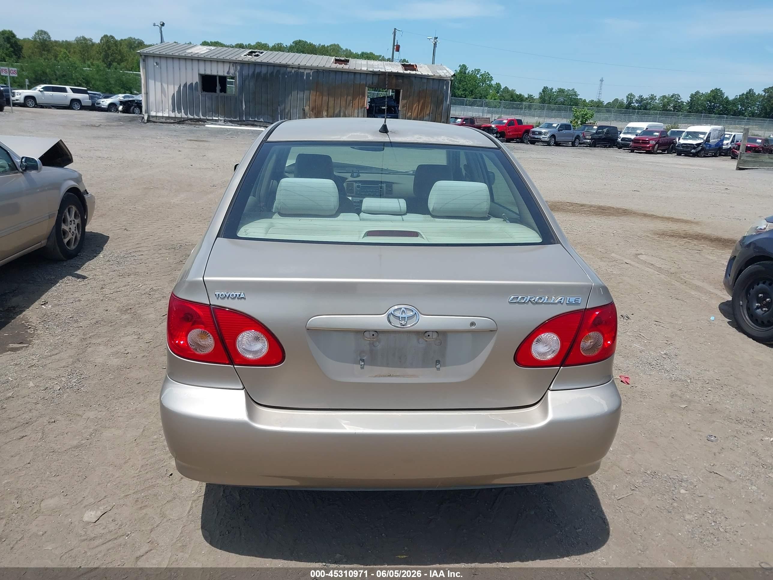 2006 Toyota Corolla Le Beige vin: 2T1BR32E76C706695