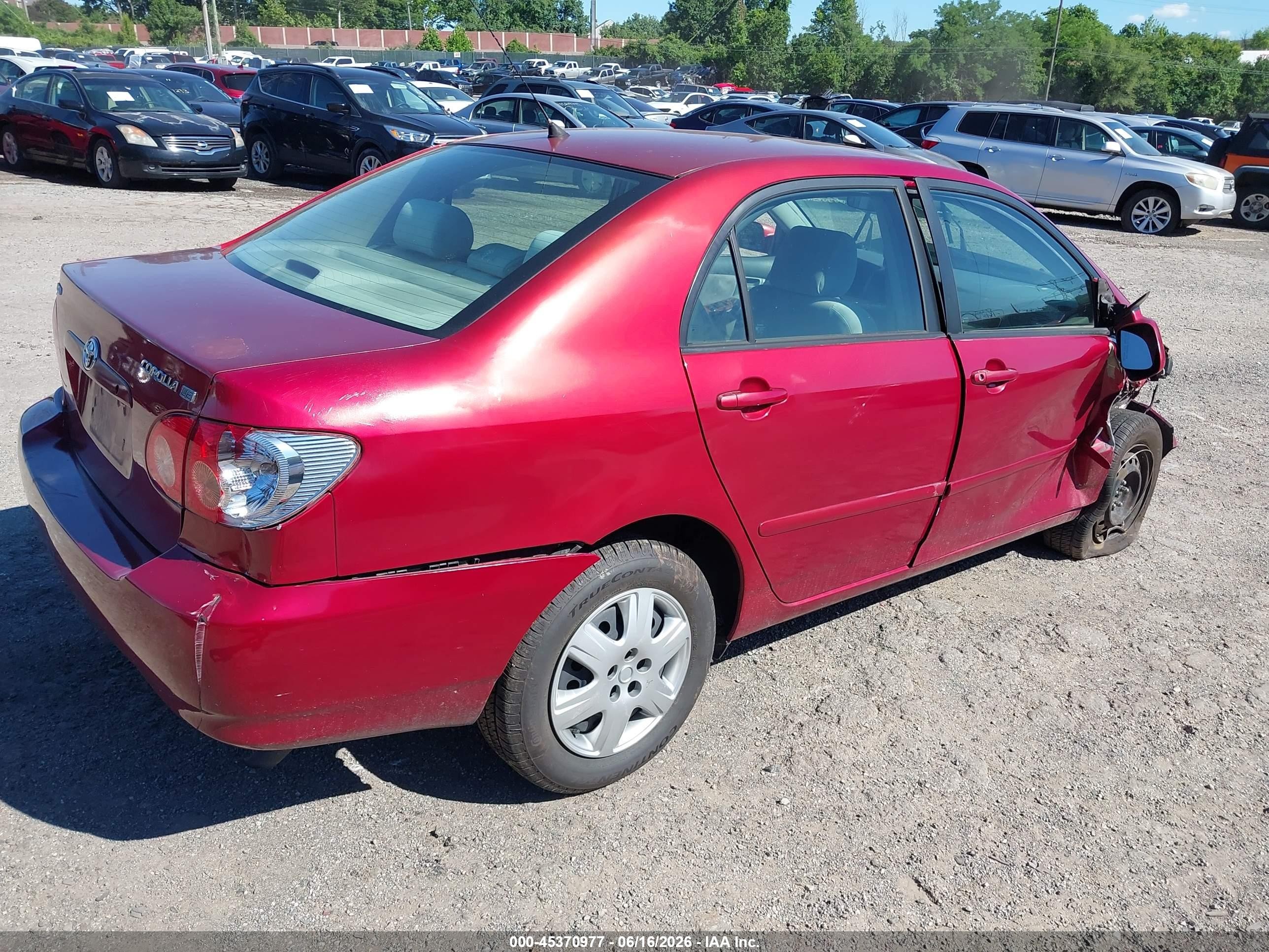 2007 Toyota Corolla Le Red vin: 2T1BR32E77C852239