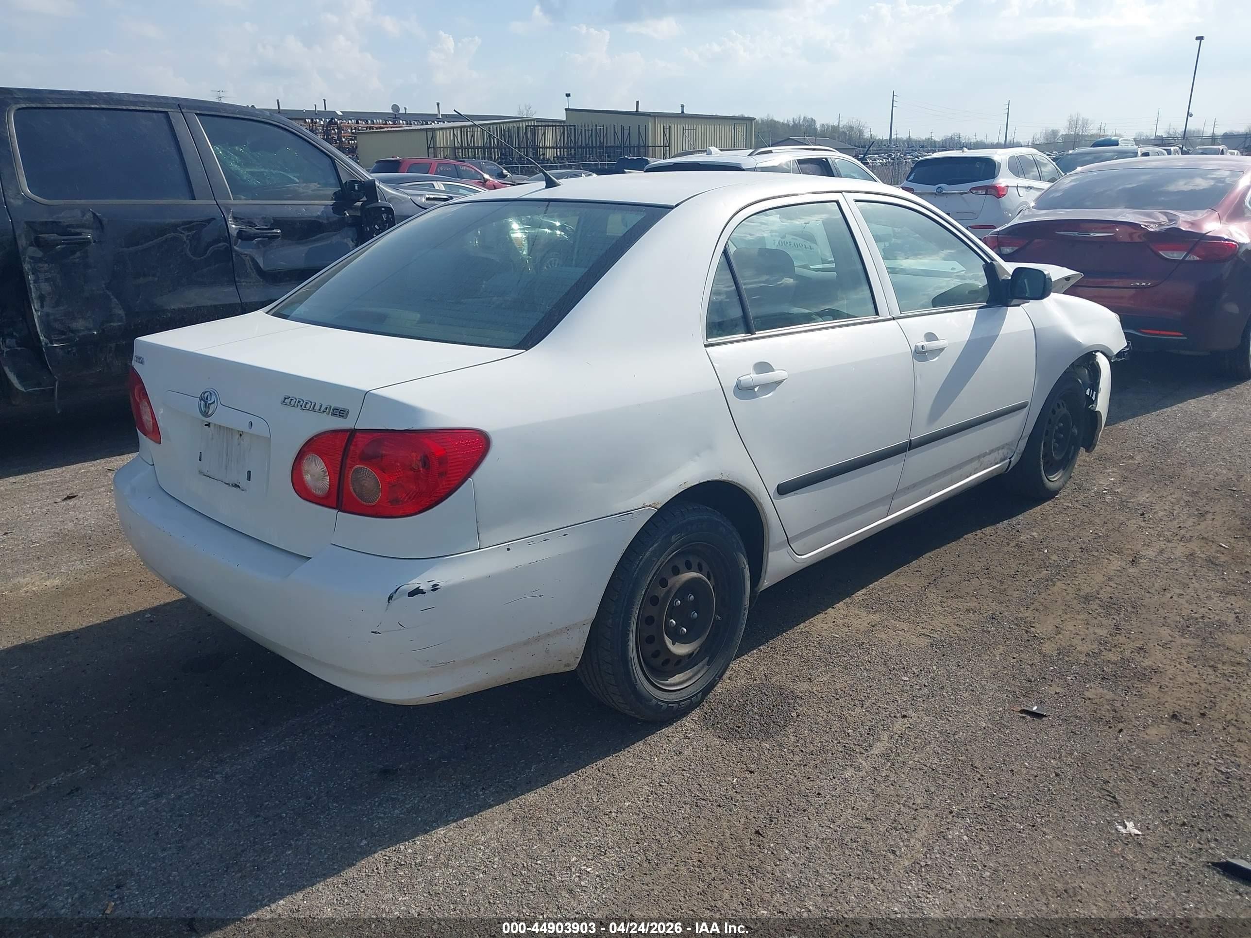 2008 Toyota Corolla Ce White vin: 2T1BR32E78C869575