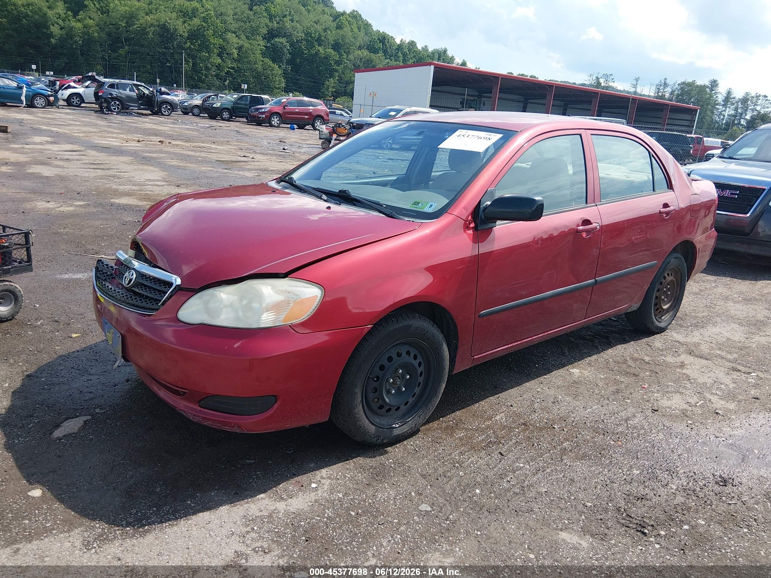 2008 Toyota Corolla Ce Red vin: 2T1BR32E78C902459