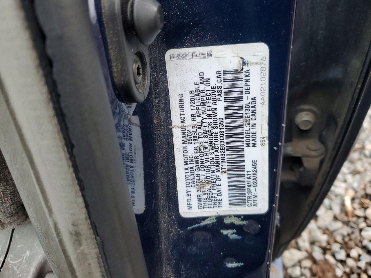 2003 Toyota Corolla Le Blue vin: 2T1BR32E83C081350