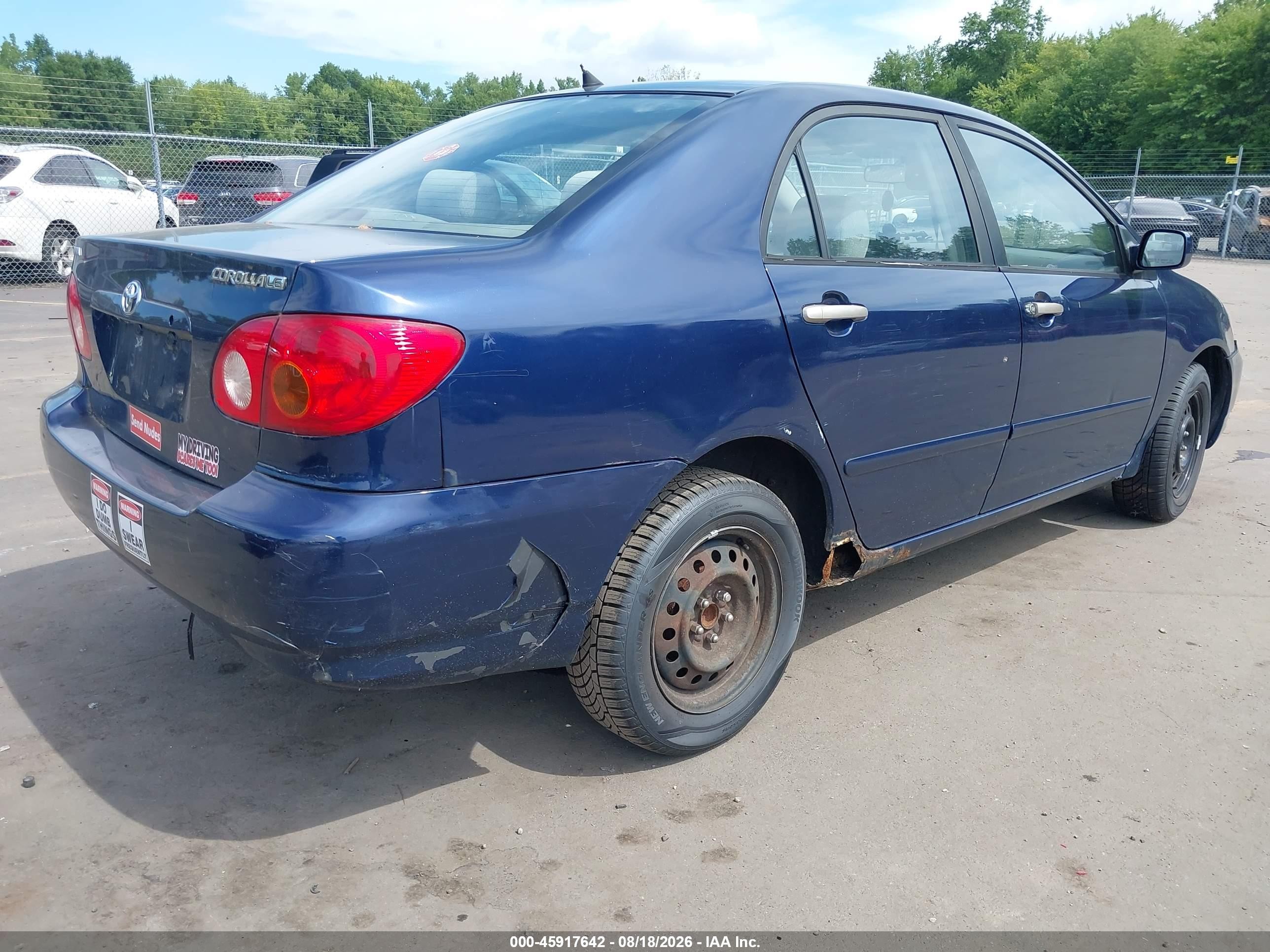 2004 Toyota Corolla Le Blue vin: 2T1BR32E84C206428