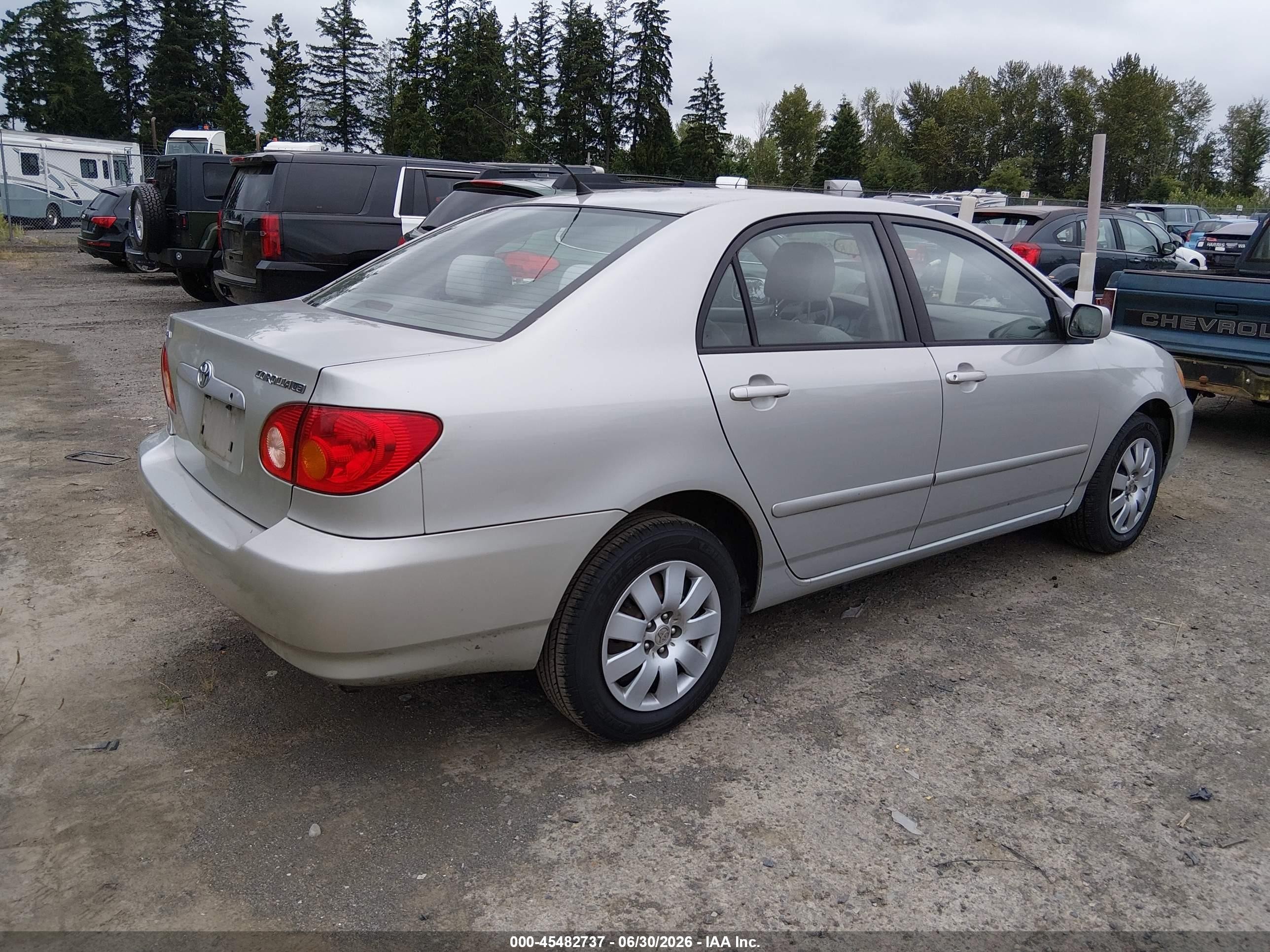 2004 Toyota Corolla Le Silver vin: 2T1BR32E84C268847
