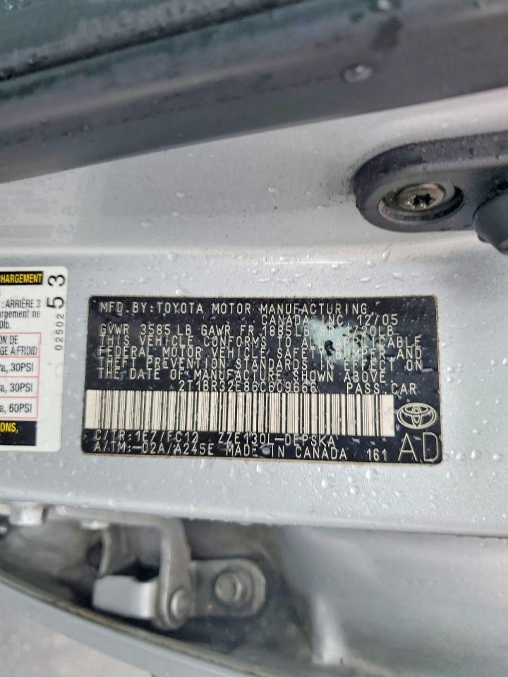 2006 Toyota Corolla S Серебряный vin: 2T1BR32E86C609666