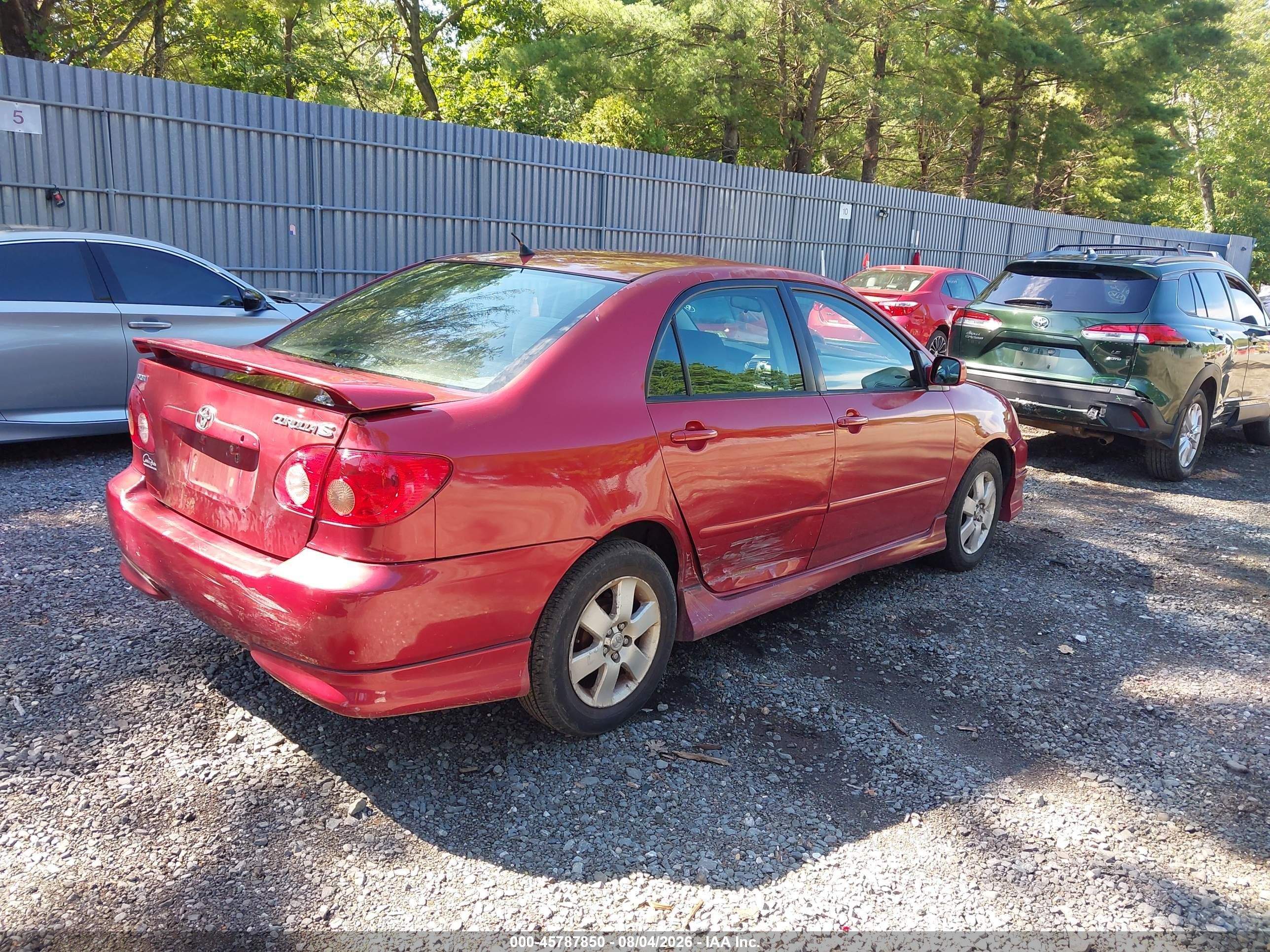2007 Toyota Corolla S Red vin: 2T1BR32E87C813627