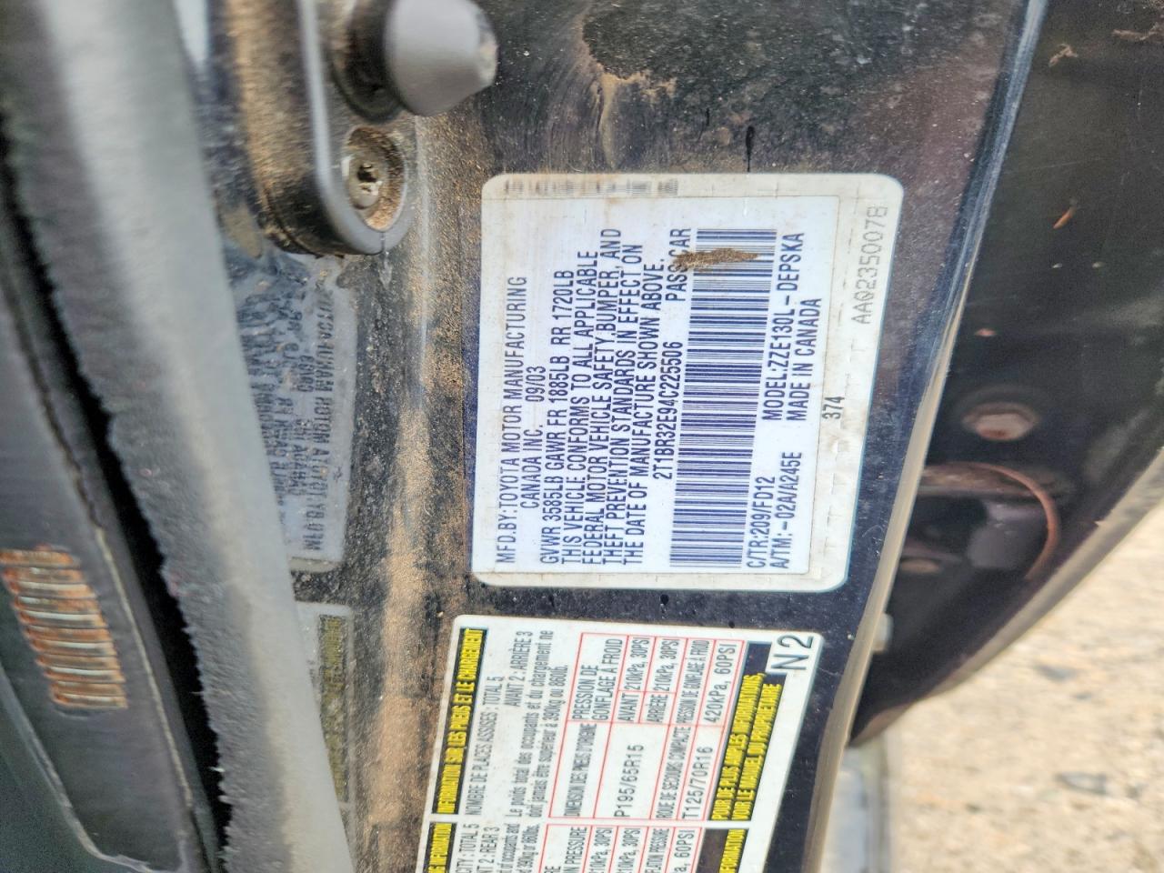 2004 Toyota Corolla S Черный vin: 2T1BR32E94C225506