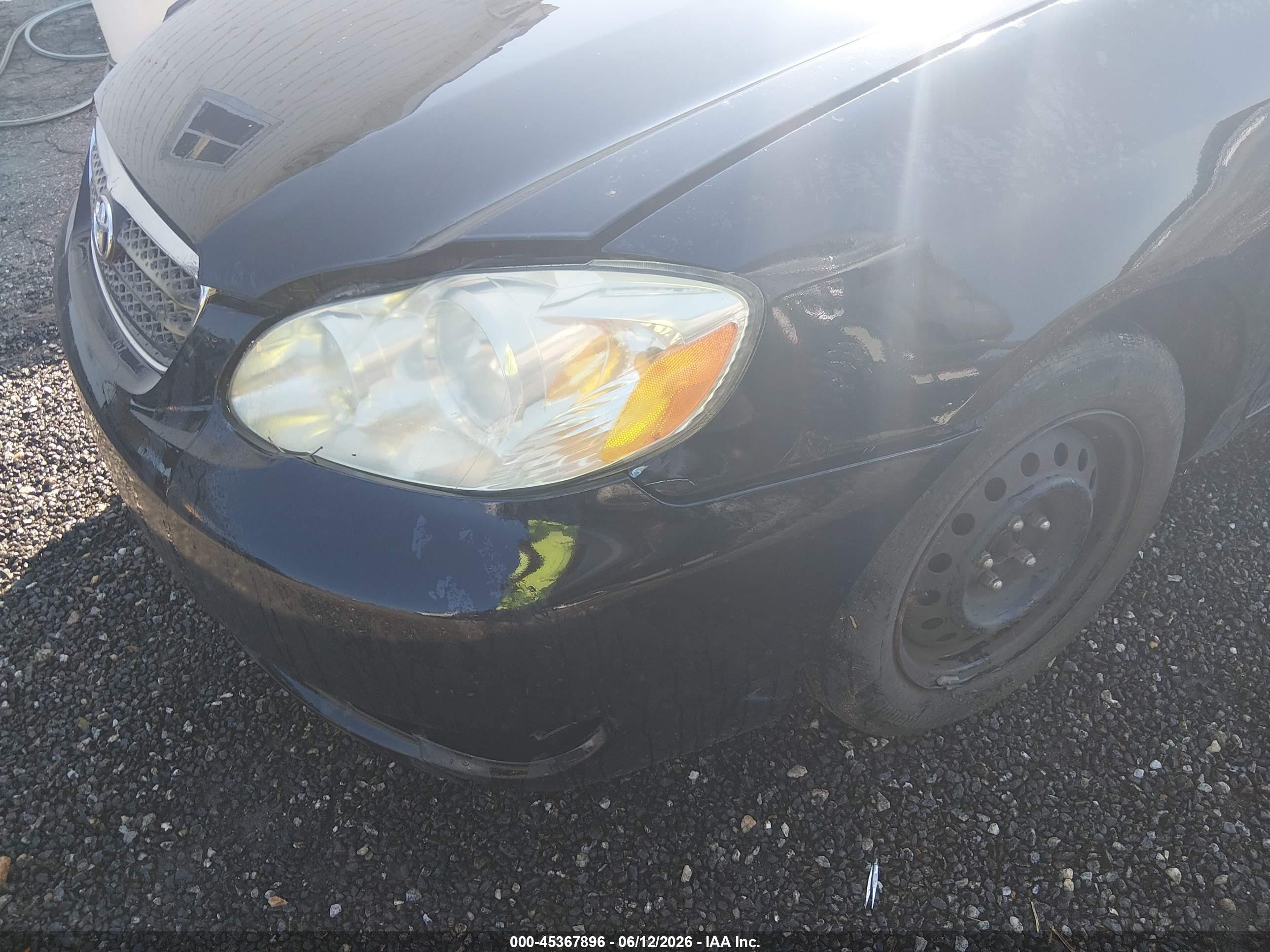2006 Toyota Corolla Ce Black vin: 2T1BR32E96C656074