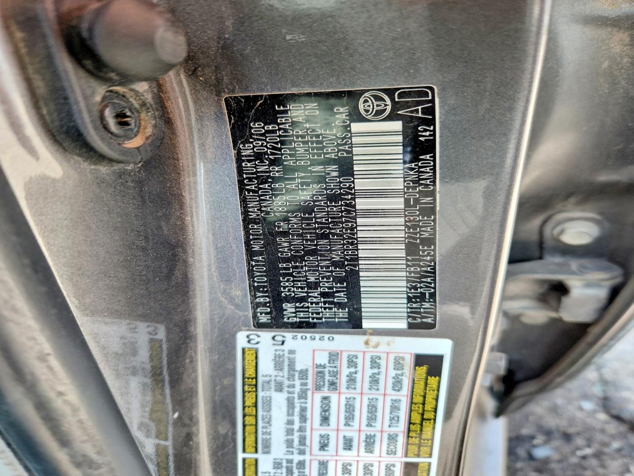 2007 Toyota Corolla Le Gray vin: 2T1BR32E97C734290