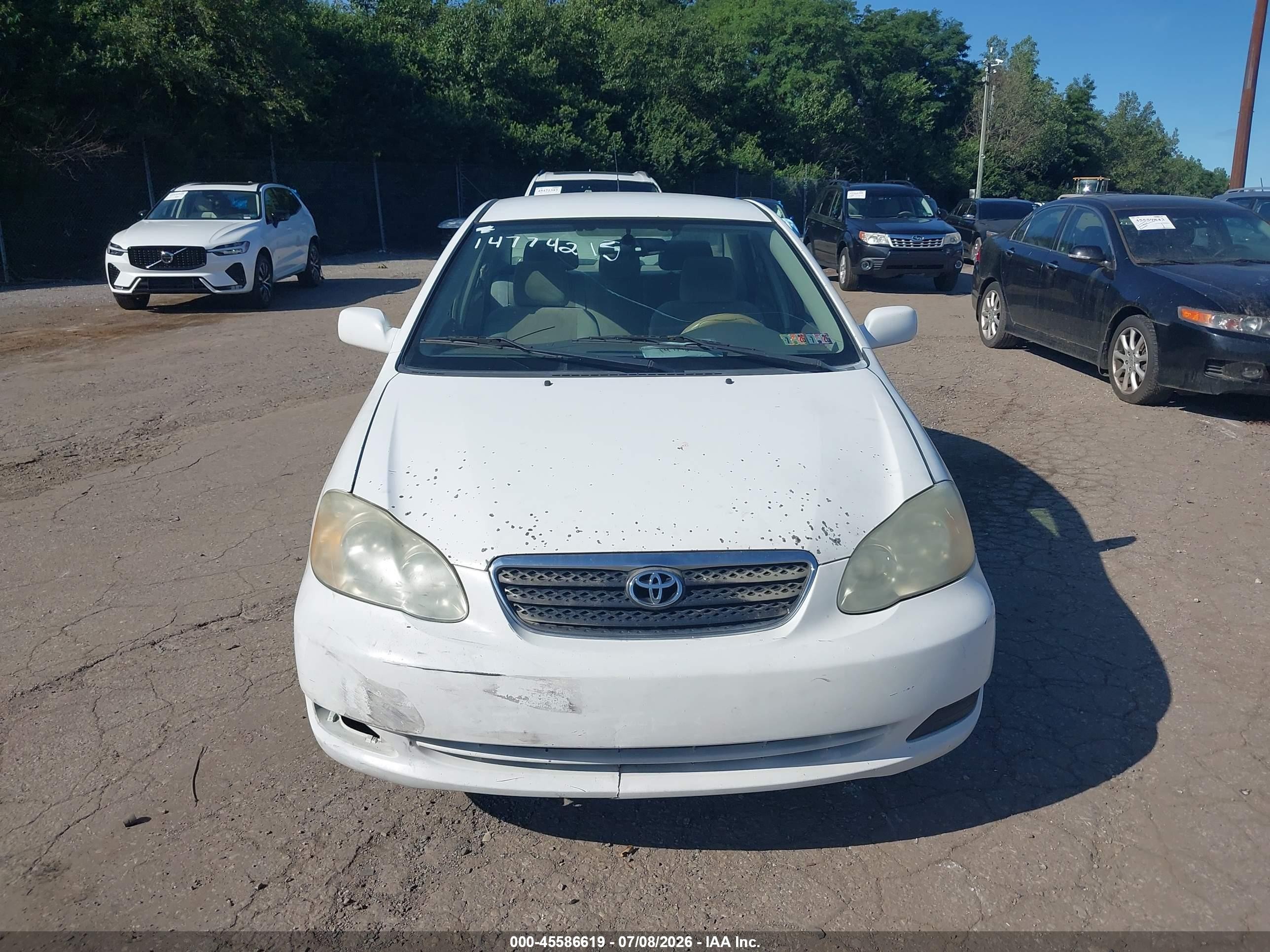 2007 Toyota Corolla Le White vin: 2T1BR32E97C747203