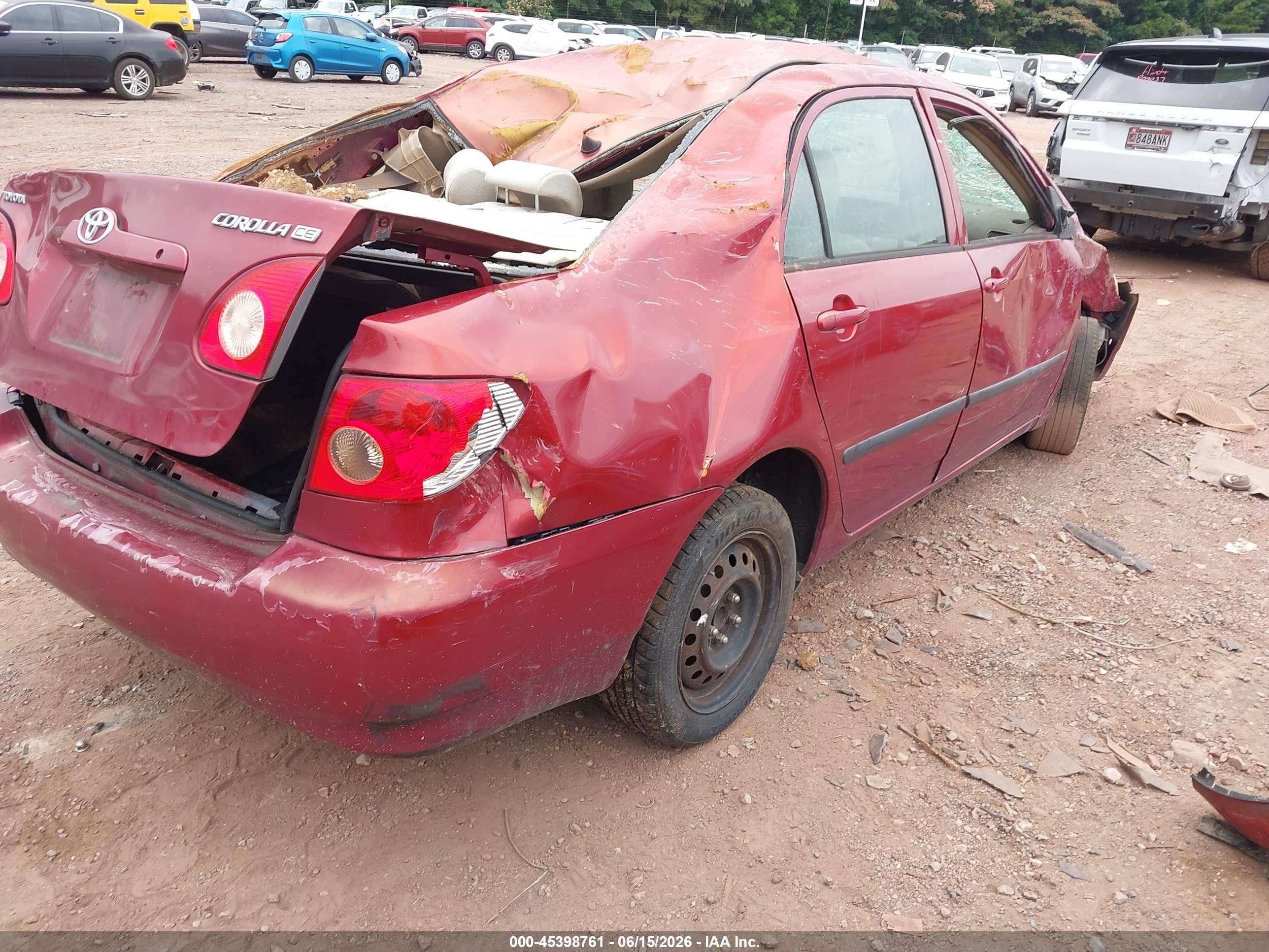 2007 Toyota Corolla Ce Red vin: 2T1BR32E97C848029