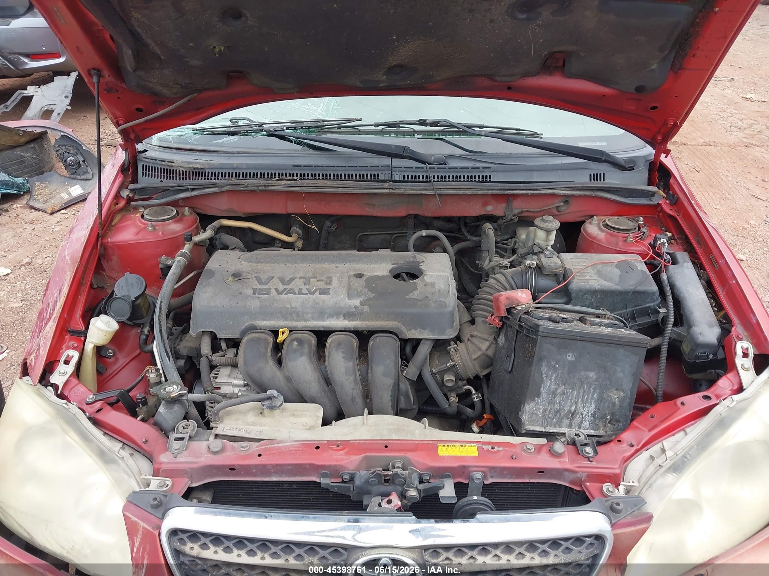 2007 Toyota Corolla Ce Red vin: 2T1BR32E97C848029