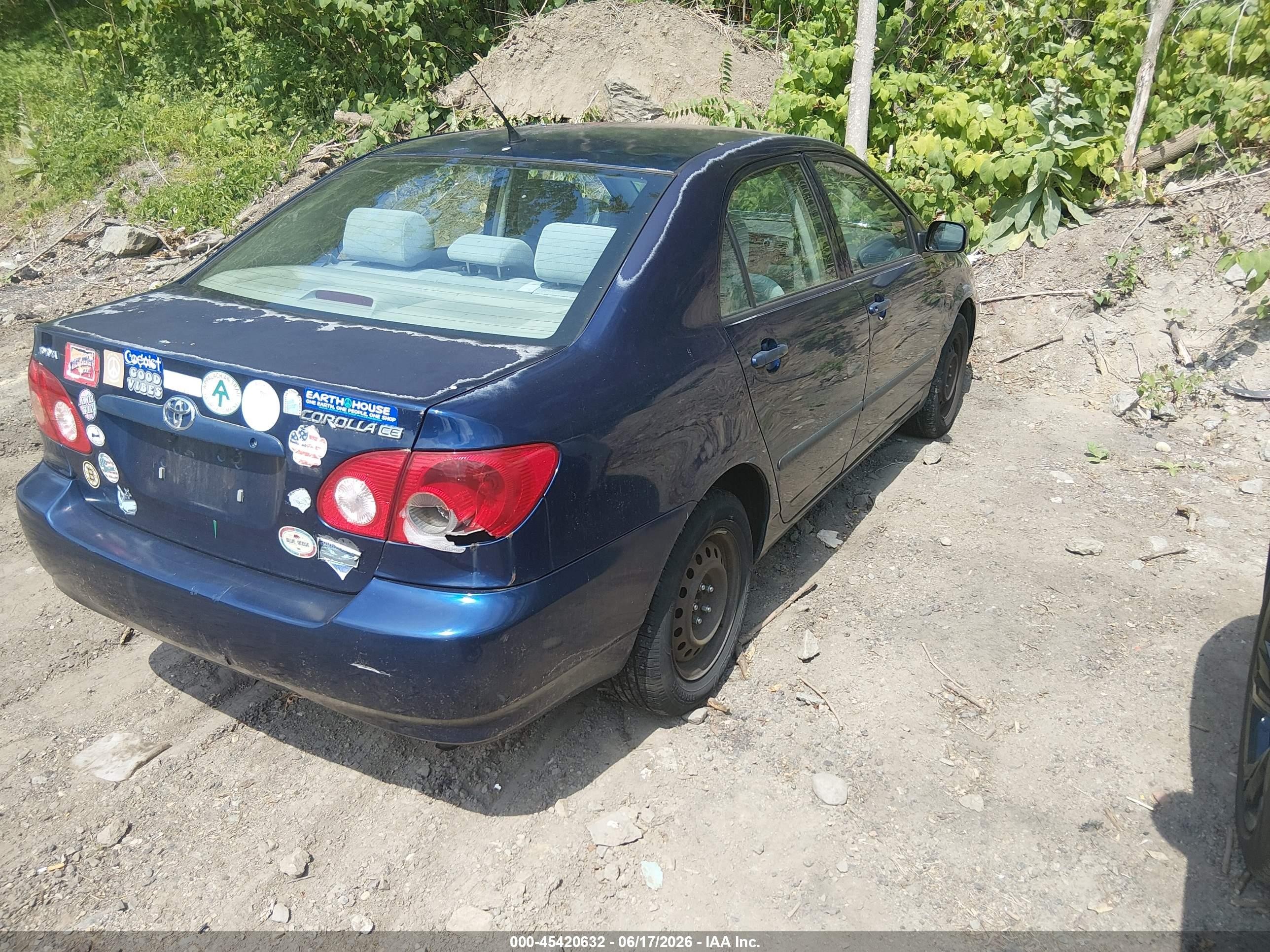 2007 Toyota Corolla Ce Blue vin: 2T1BR32E97C851805