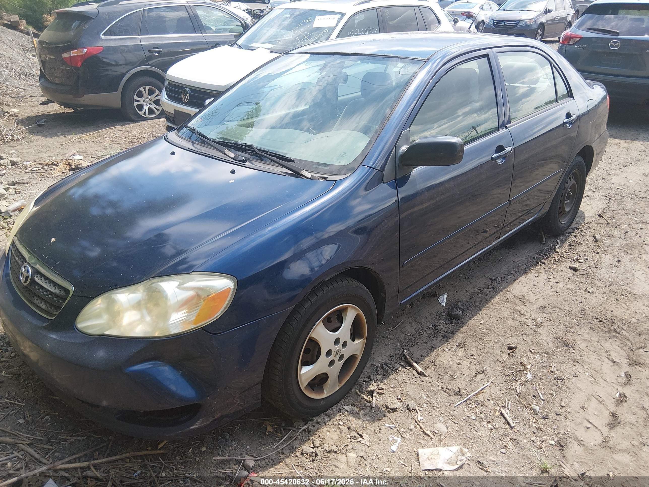 2007 Toyota Corolla Ce Blue vin: 2T1BR32E97C851805