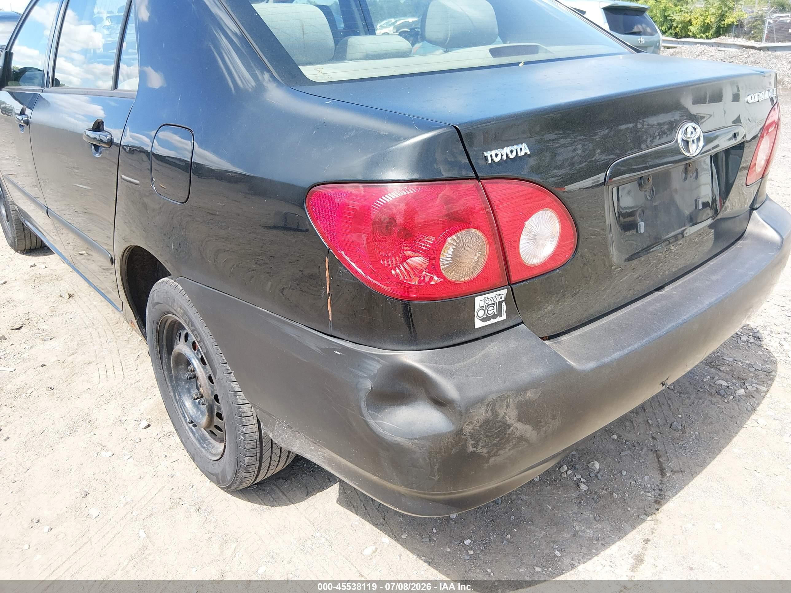 2008 Toyota Corolla Ce Black vin: 2T1BR32E98C938556