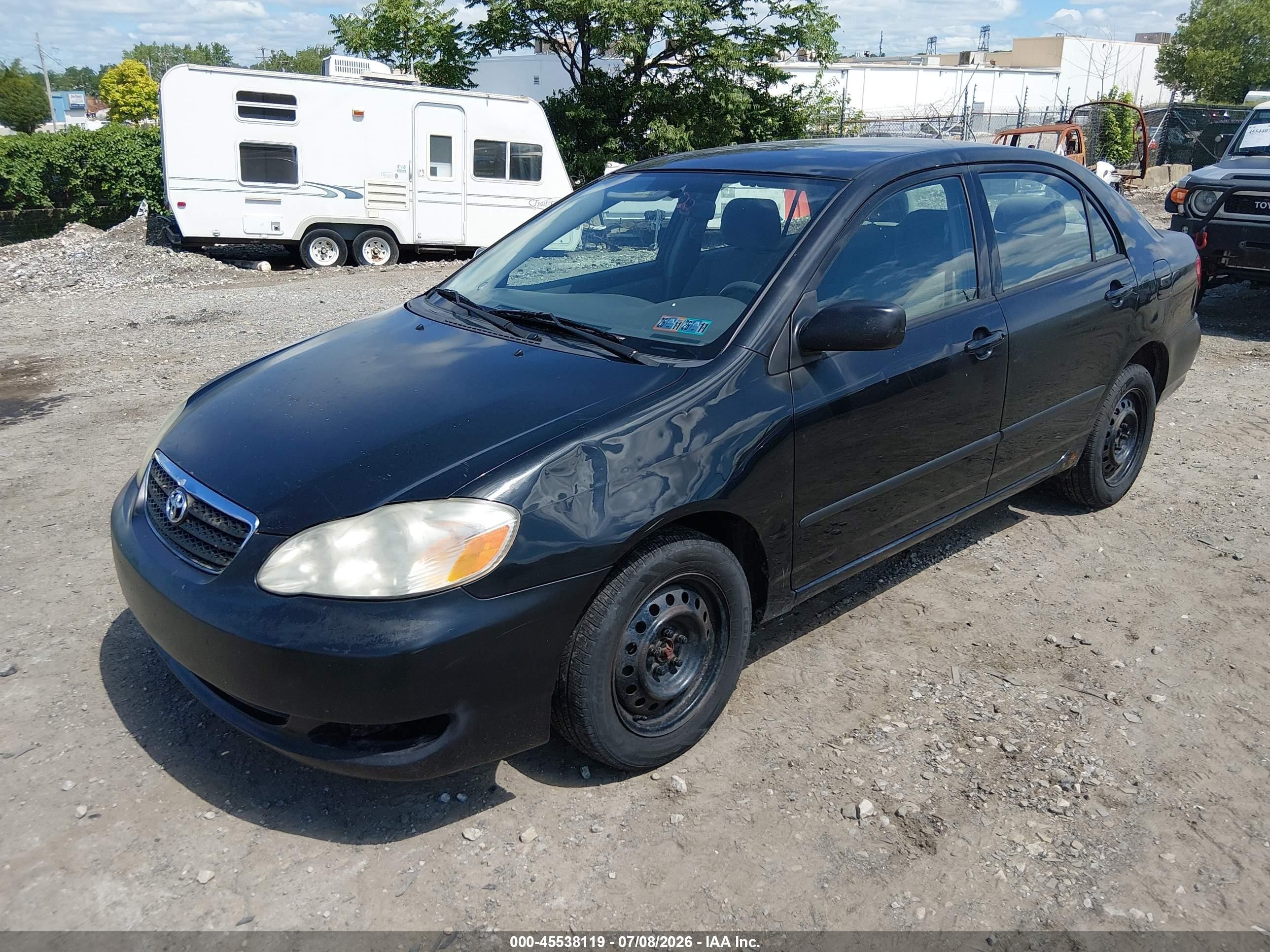 2008 Toyota Corolla Ce Black vin: 2T1BR32E98C938556