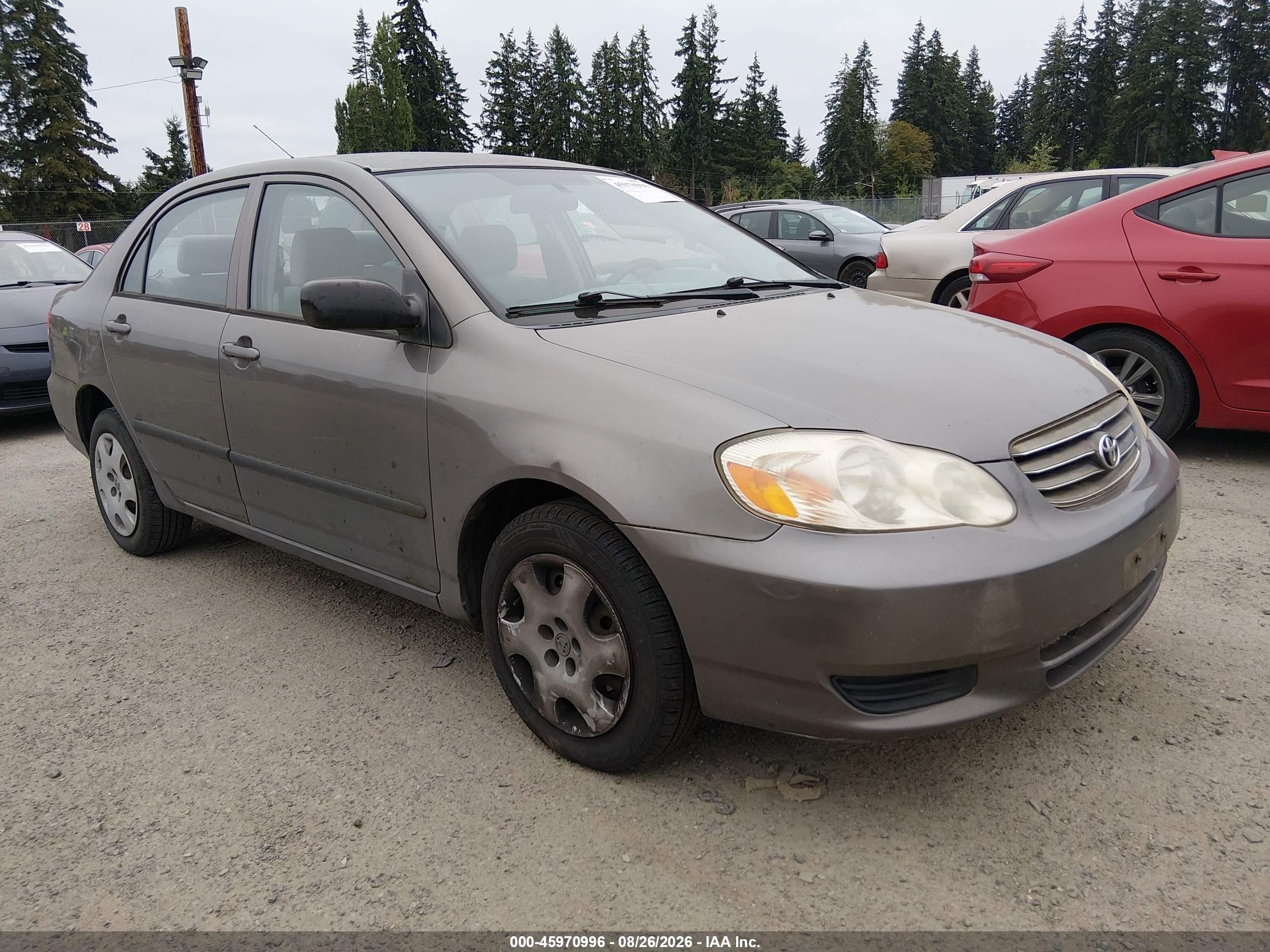 2003 Toyota Corolla Ce Gray vin: 2T1BR32EX3C024079